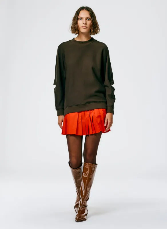 Italian Sporty Nylon Pleated Pull On Mini Skirt made by Tibi