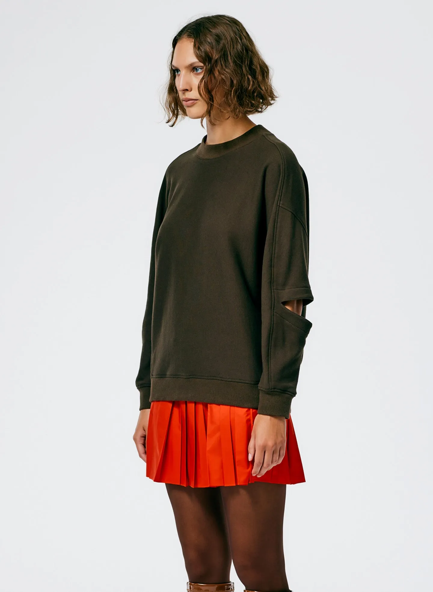 Italian Sporty Nylon Pleated Pull On Mini Skirt sold by Tibi product image thumbnail 3