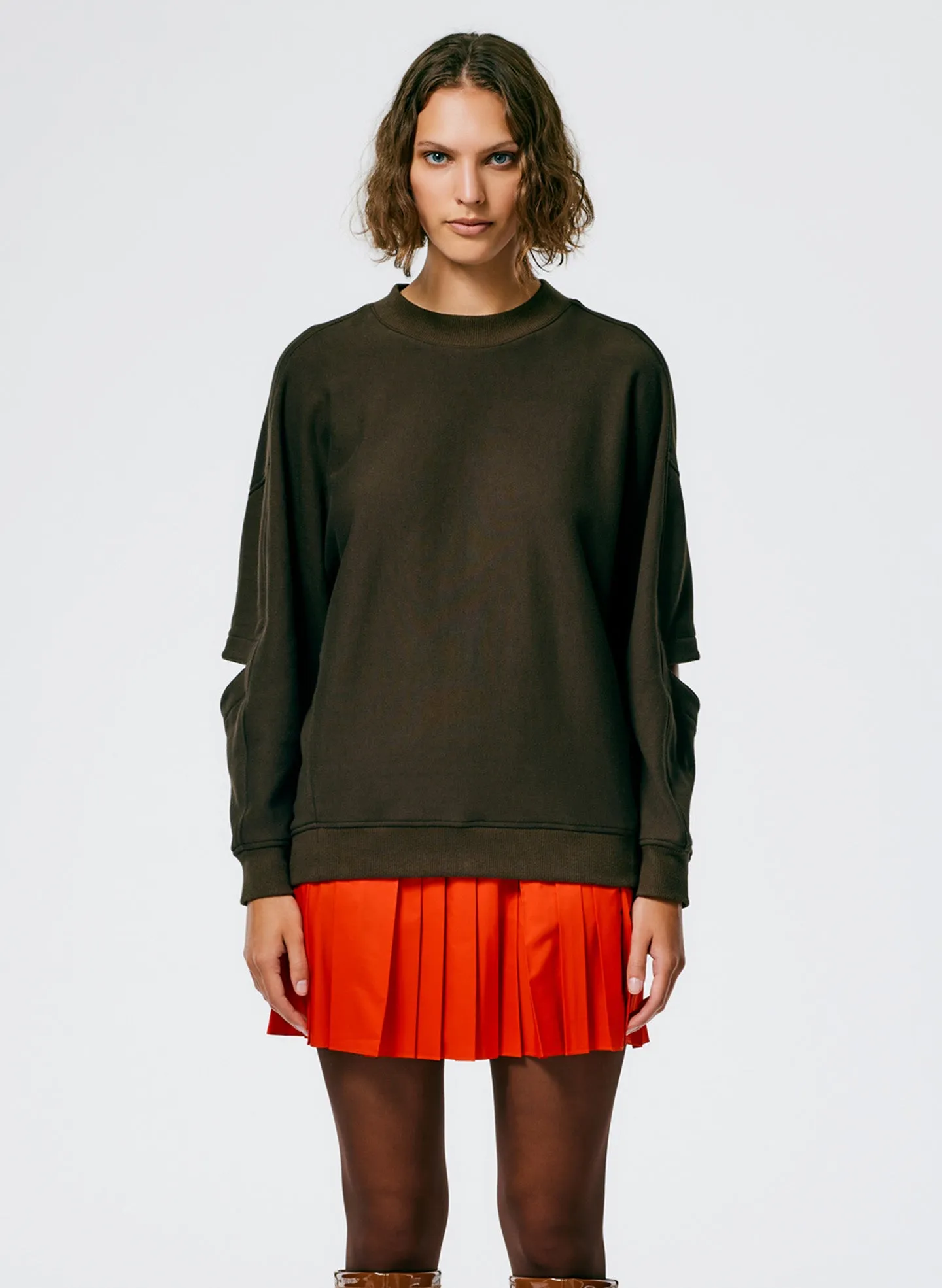 Italian Sporty Nylon Pleated Pull On Mini Skirt sold by Tibi product image thumbnail 2