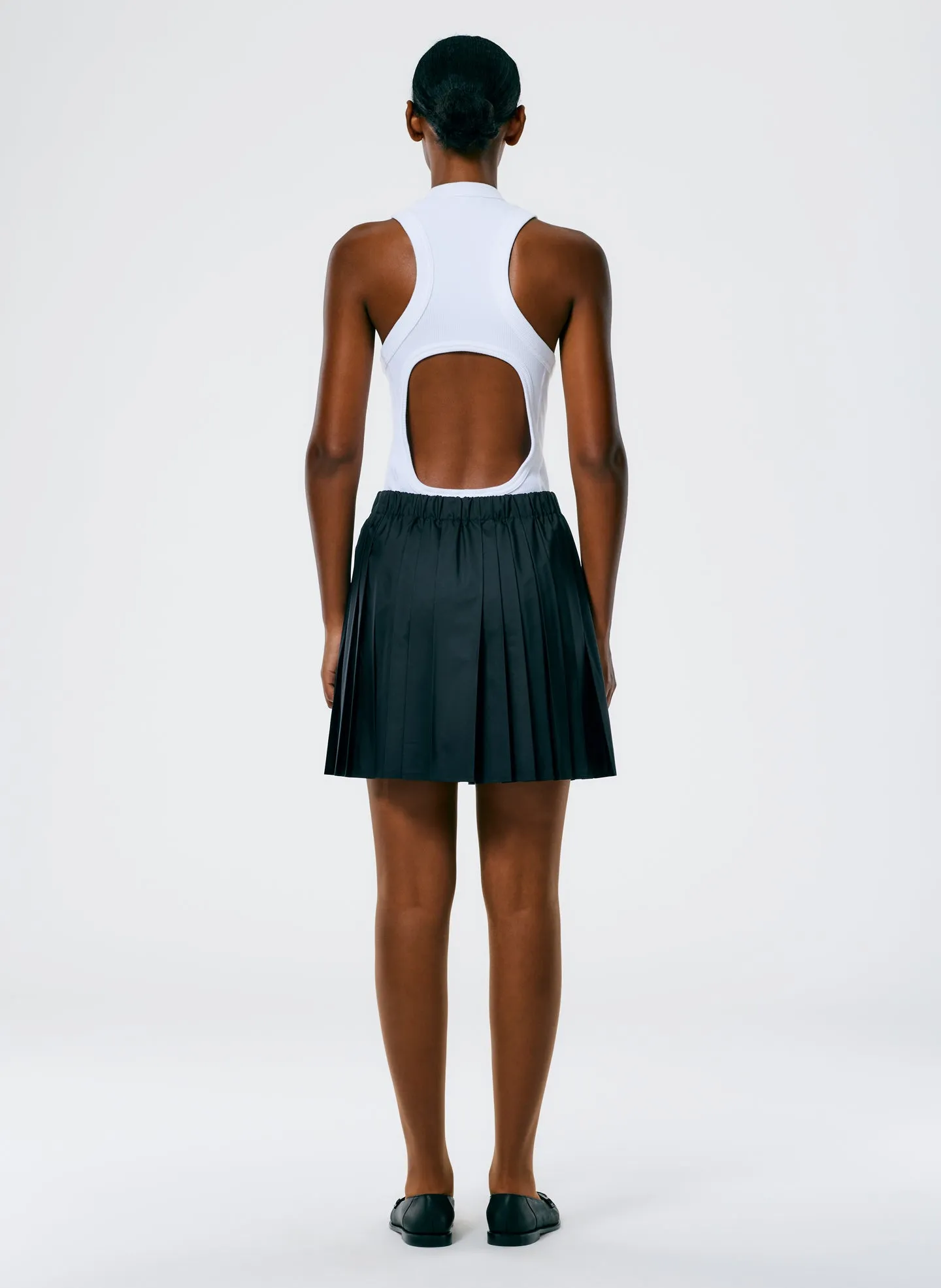 Italian Sporty Nylon Pleated Pull On Mini Skirt sold by Tibi product image thumbnail 5