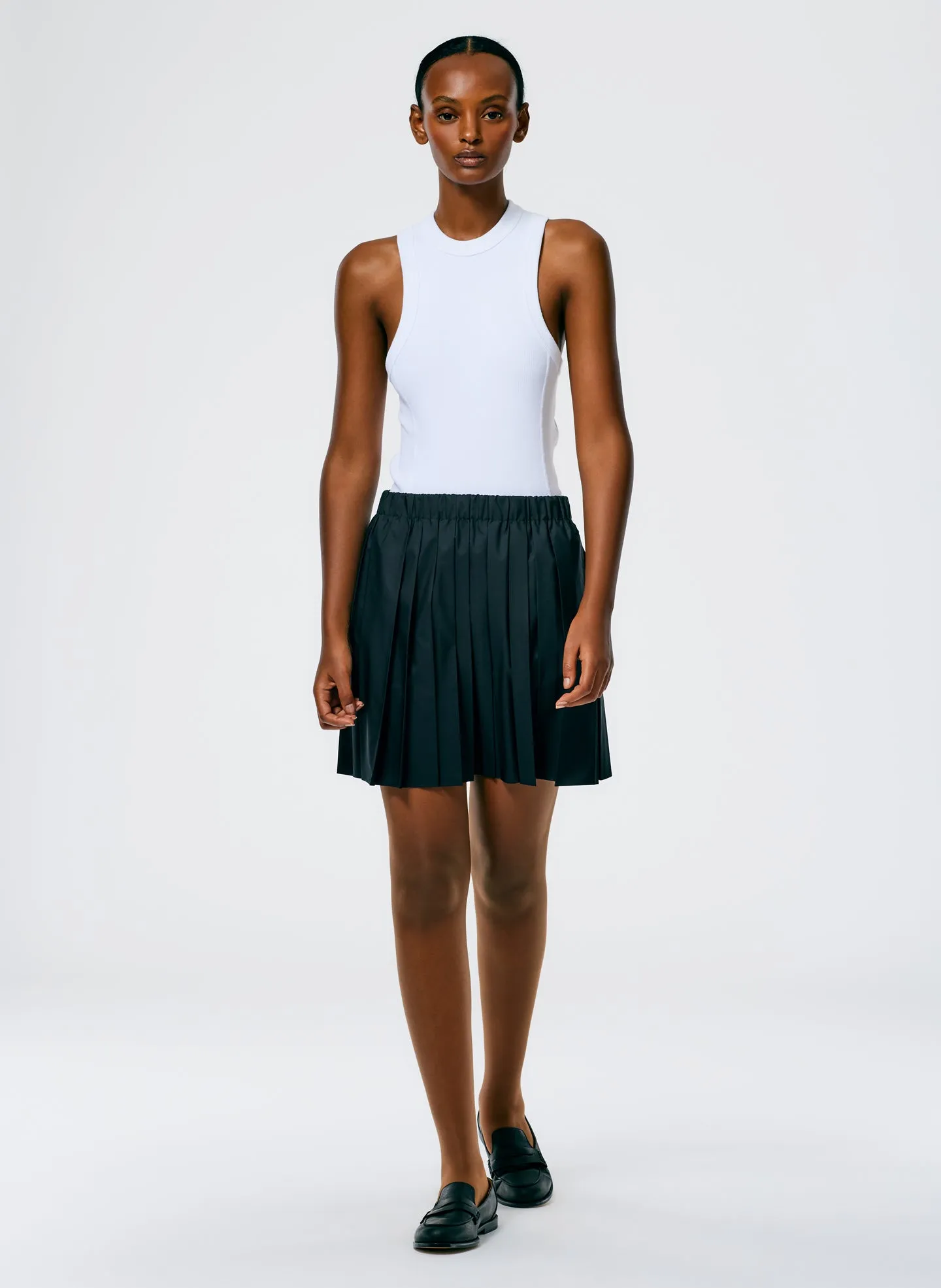 Italian Sporty Nylon Pleated Pull On Mini Skirt sold by Tibi product image thumbnail 2