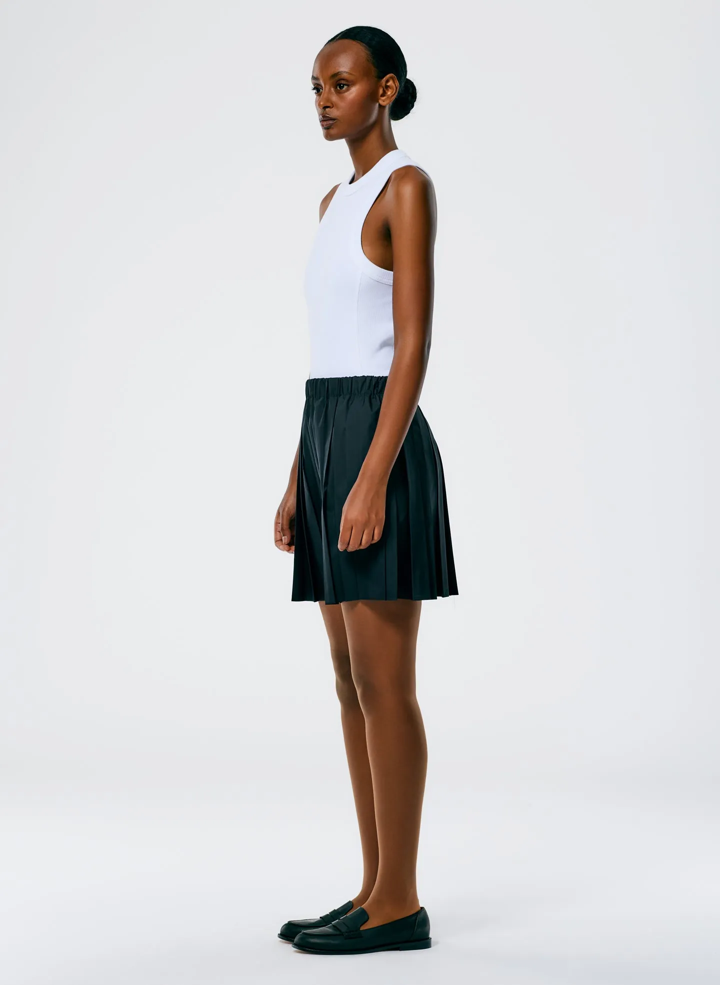 Italian Sporty Nylon Pleated Pull On Mini Skirt sold by Tibi product image thumbnail 4