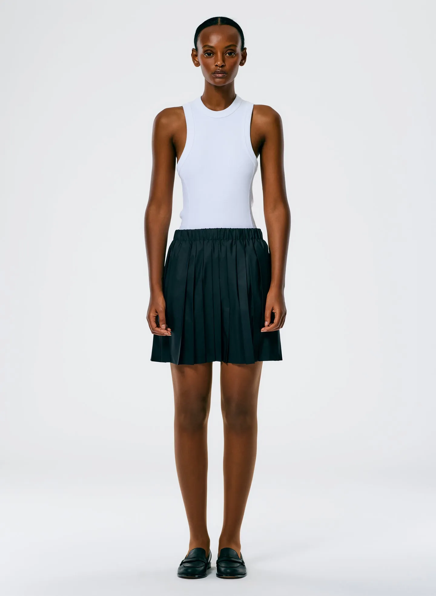 Italian Sporty Nylon Pleated Pull On Mini Skirt sold by Tibi product image thumbnail 3