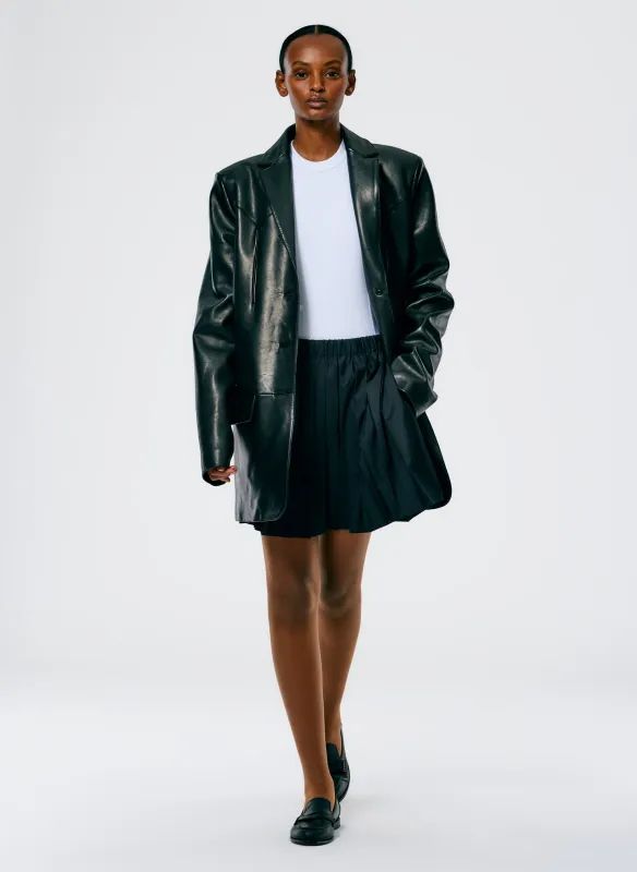 Italian Sporty Nylon Pleated Pull On Mini Skirt made by Tibi