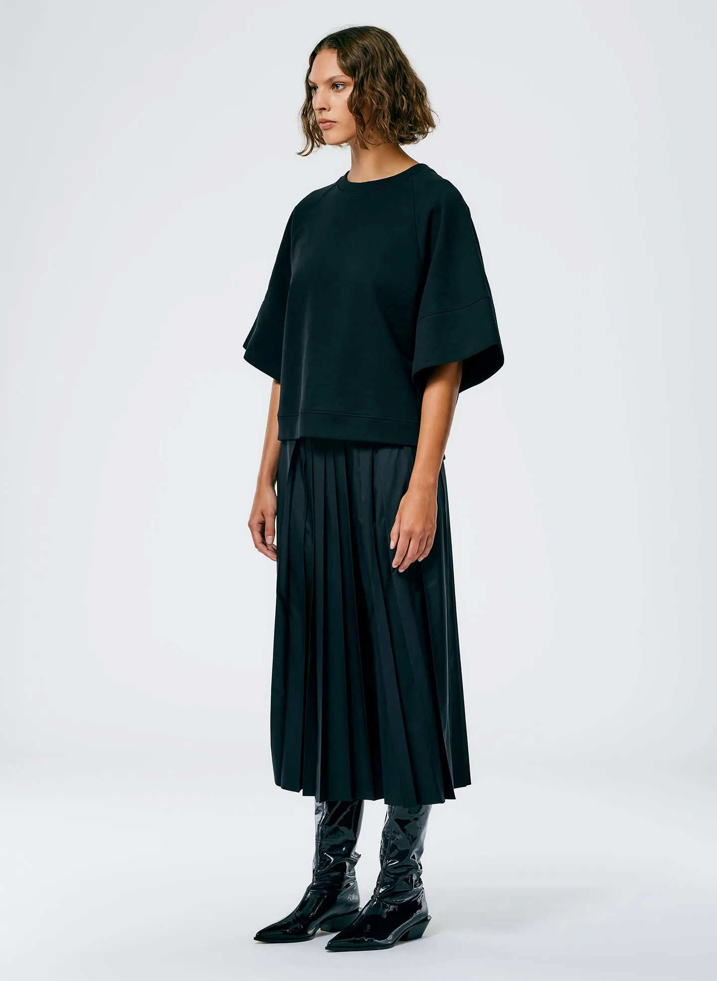 Italian Sporty Nylon Pleated Pull On Skirt sold by Tibi product image thumbnail 3