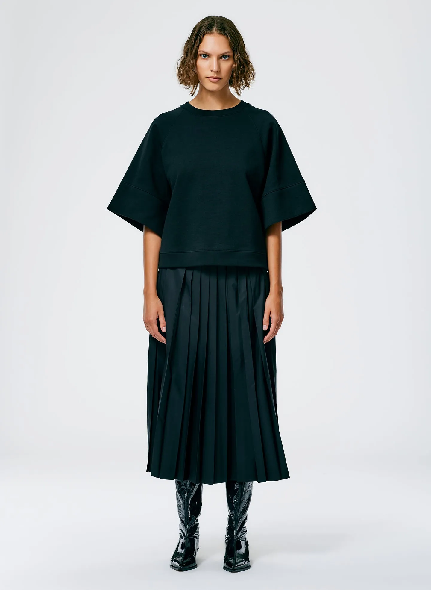 Italian Sporty Nylon Pleated Pull On Skirt sold by Tibi product image thumbnail 2