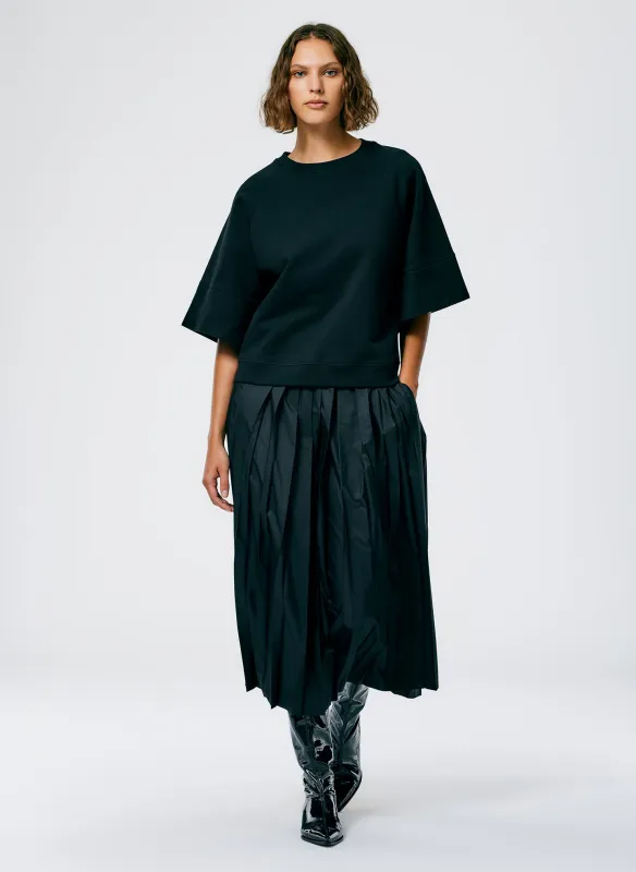 Italian Sporty Nylon Pleated Pull On Skirt made by Tibi