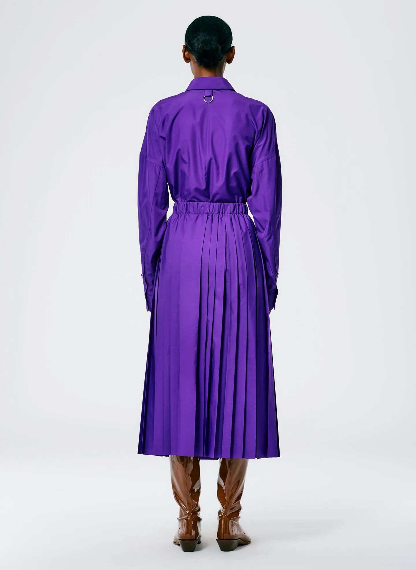 Italian Sporty Nylon Pleated Pull On Skirt sold by Tibi product image thumbnail 4