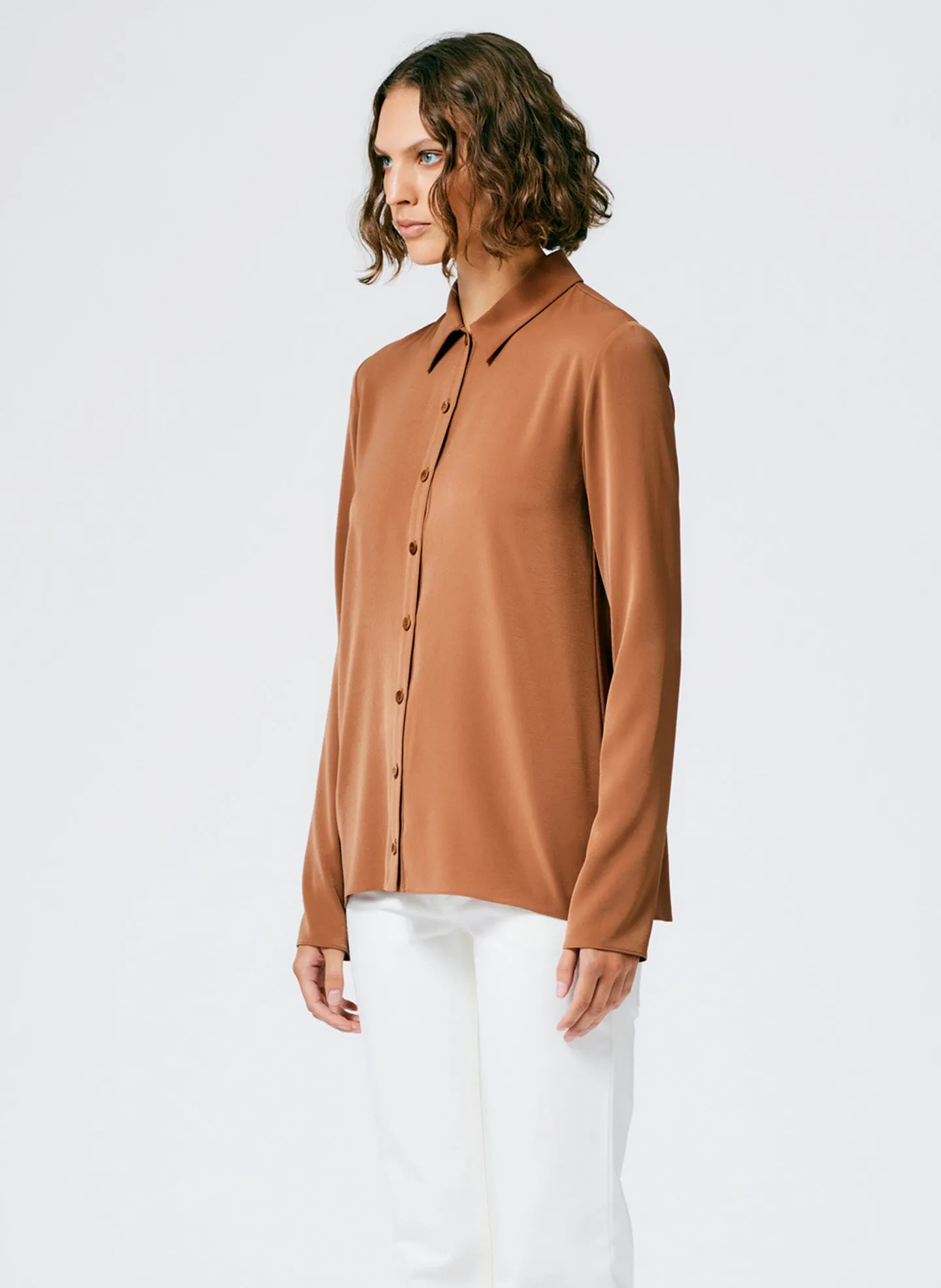 Soft Drape Slim Shirt sold by Tibi product image thumbnail 4
