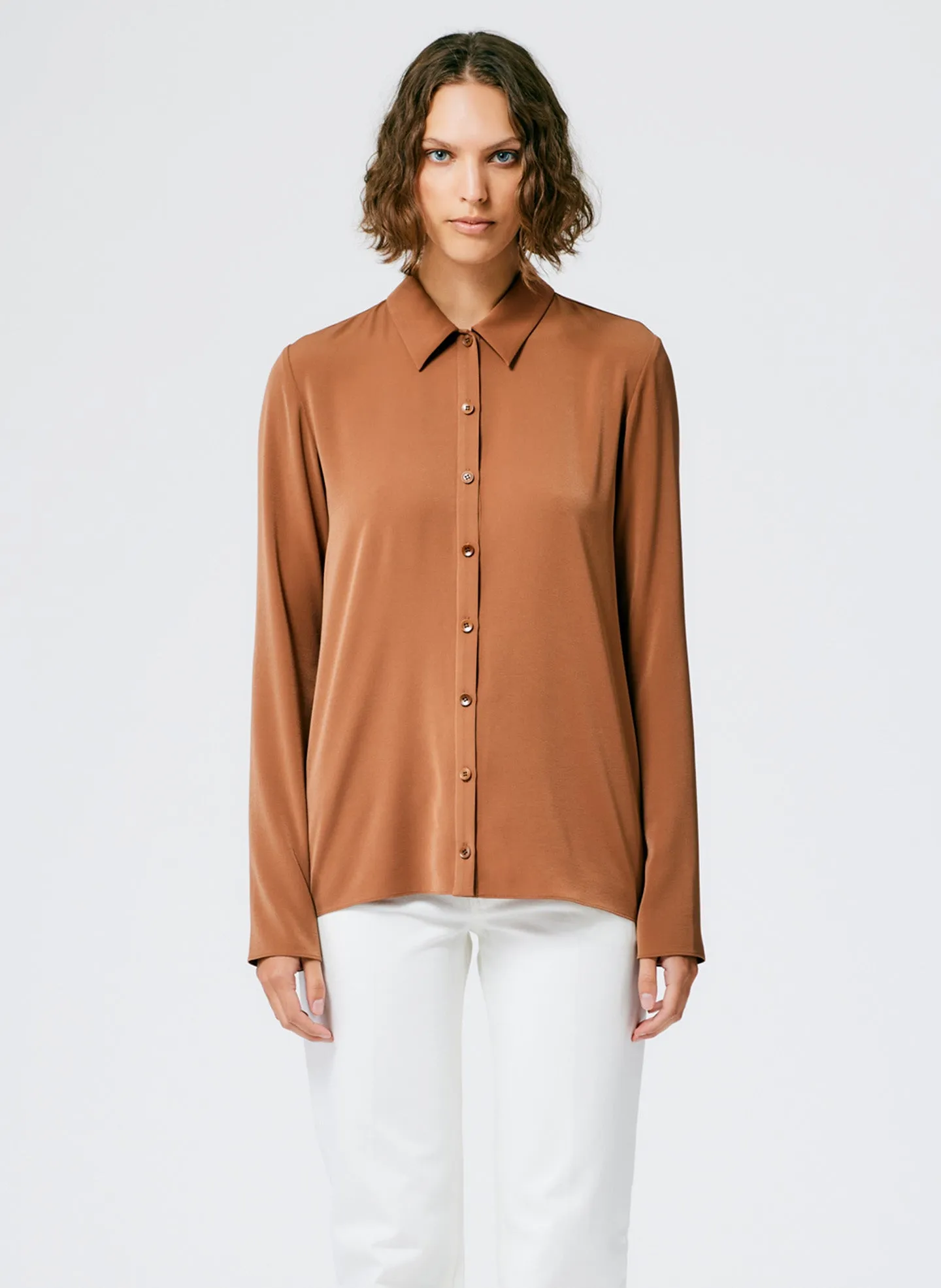 Soft Drape Slim Shirt sold by Tibi product image thumbnail 3