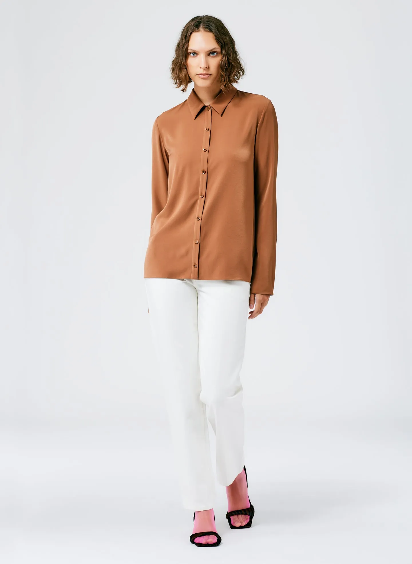 Soft Drape Slim Shirt sold by Tibi product image thumbnail 2