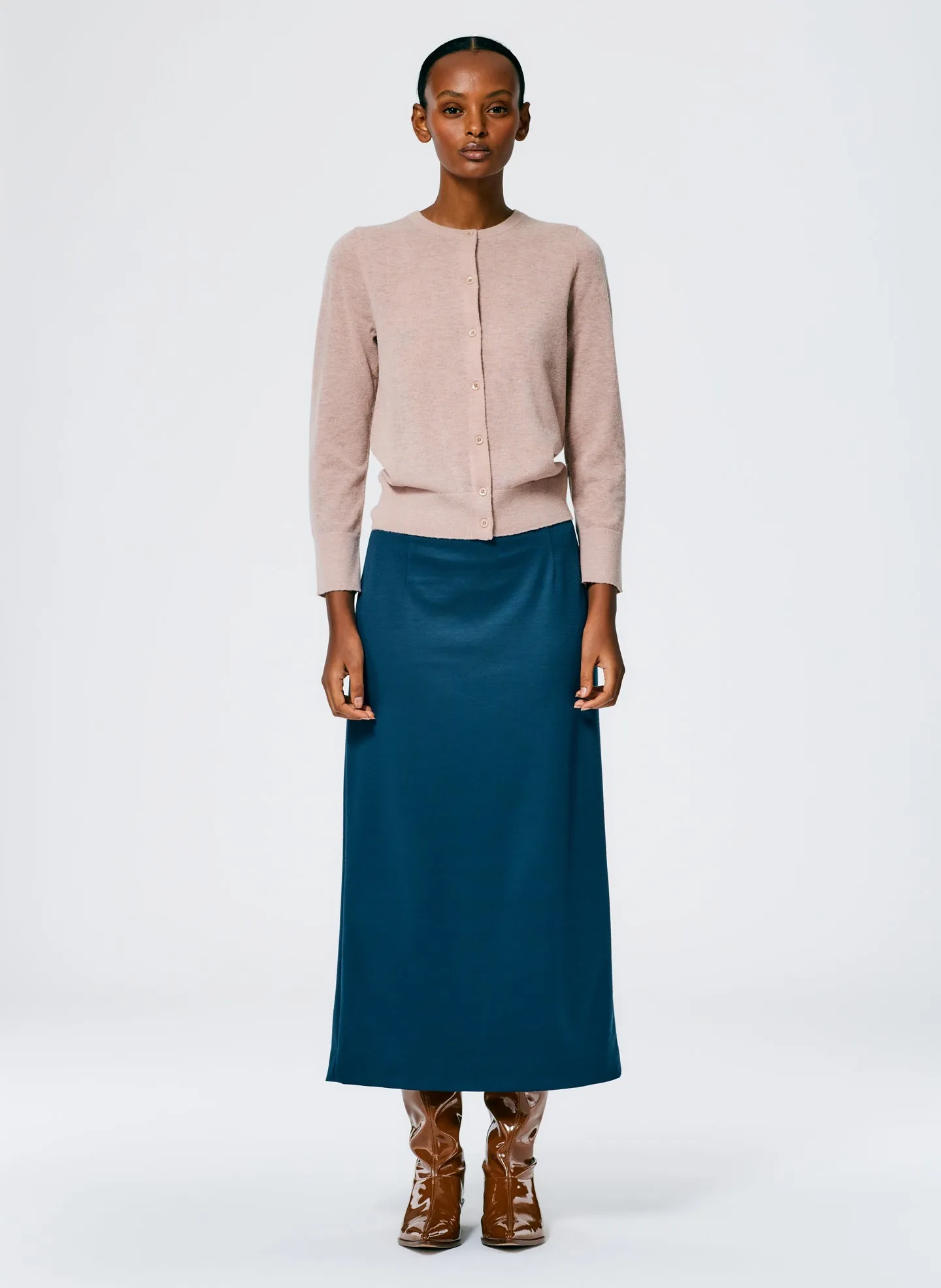 Skinlike Mercerized Wool Shrunken Cardigan sold by Tibi product image thumbnail 3