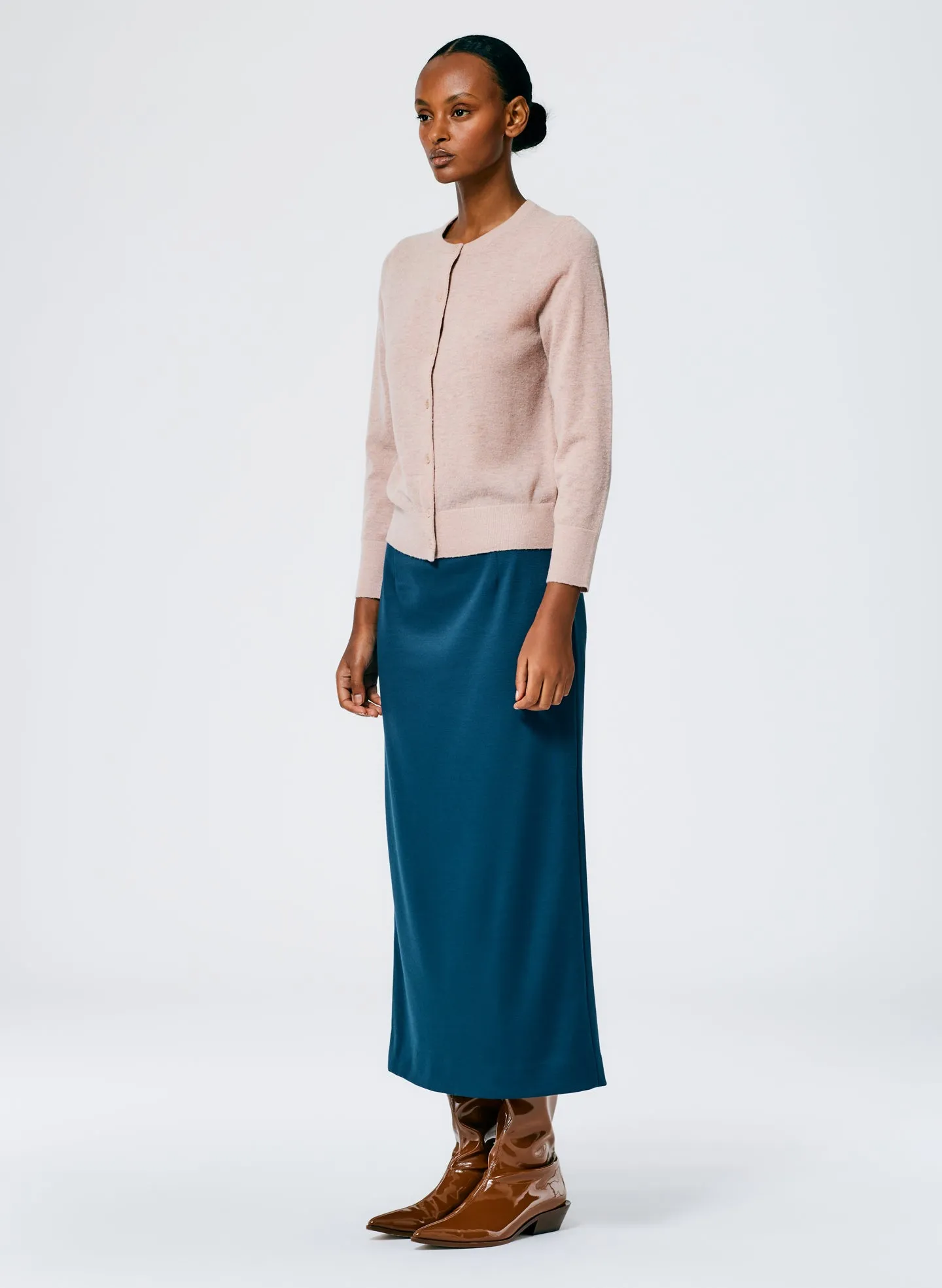 Skinlike Mercerized Wool Shrunken Cardigan sold by Tibi product image thumbnail 4