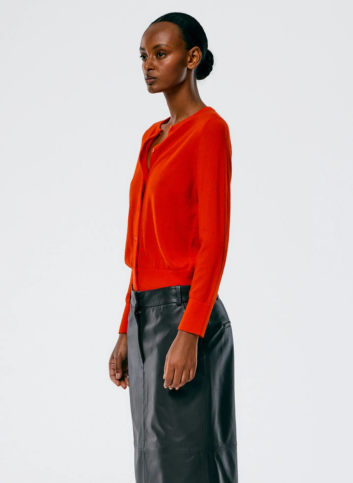 Skinlike Mercerized Wool Shrunken Cardigan sold by Tibi product image thumbnail 3