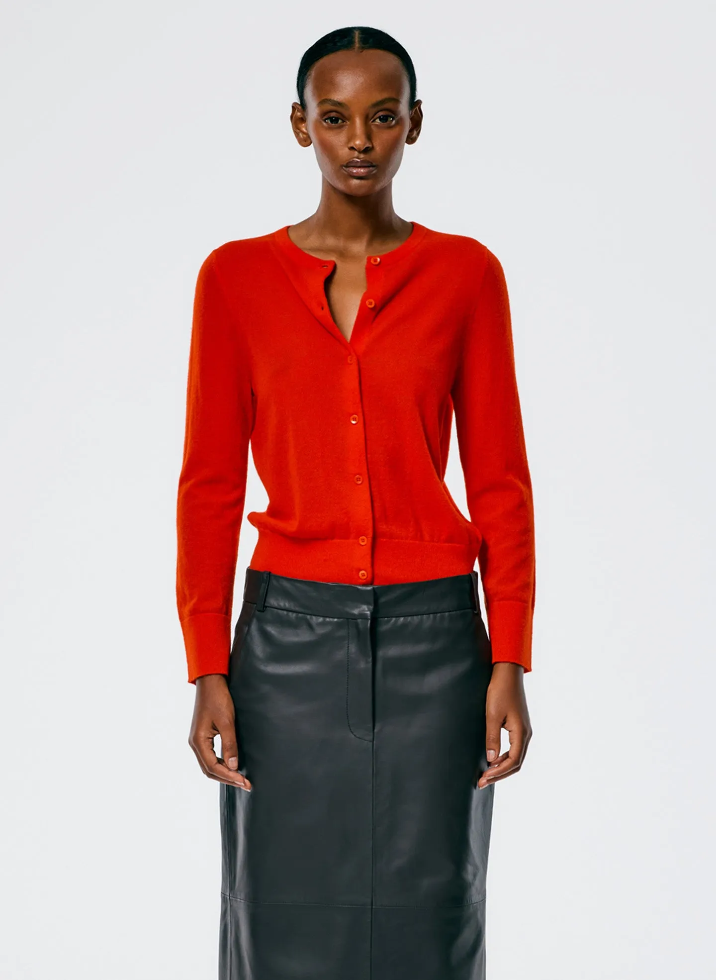 Skinlike Mercerized Wool Shrunken Cardigan sold by Tibi product image thumbnail 2