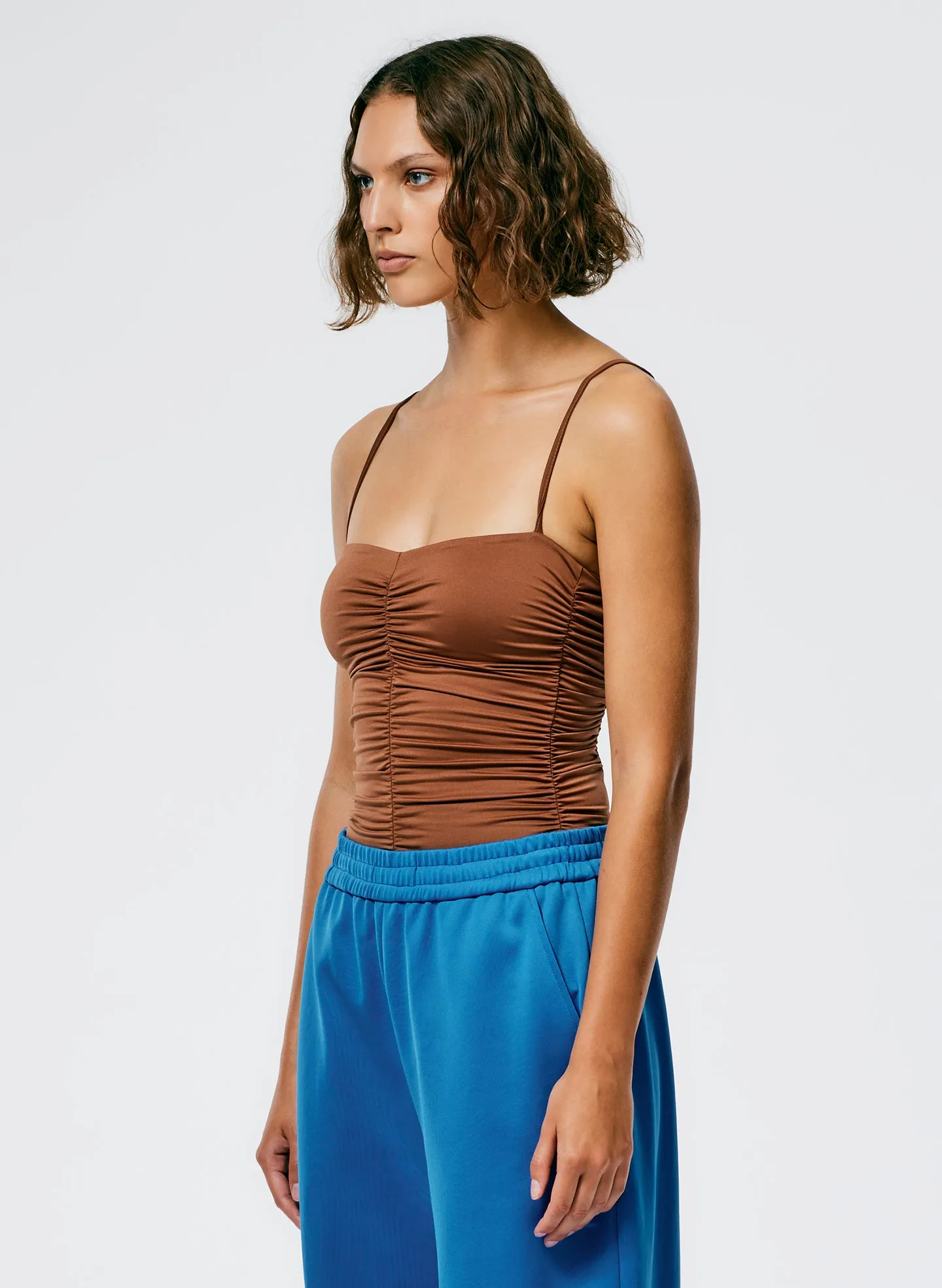 Stretch Shirred Bodysuit sold by Tibi product image thumbnail 3