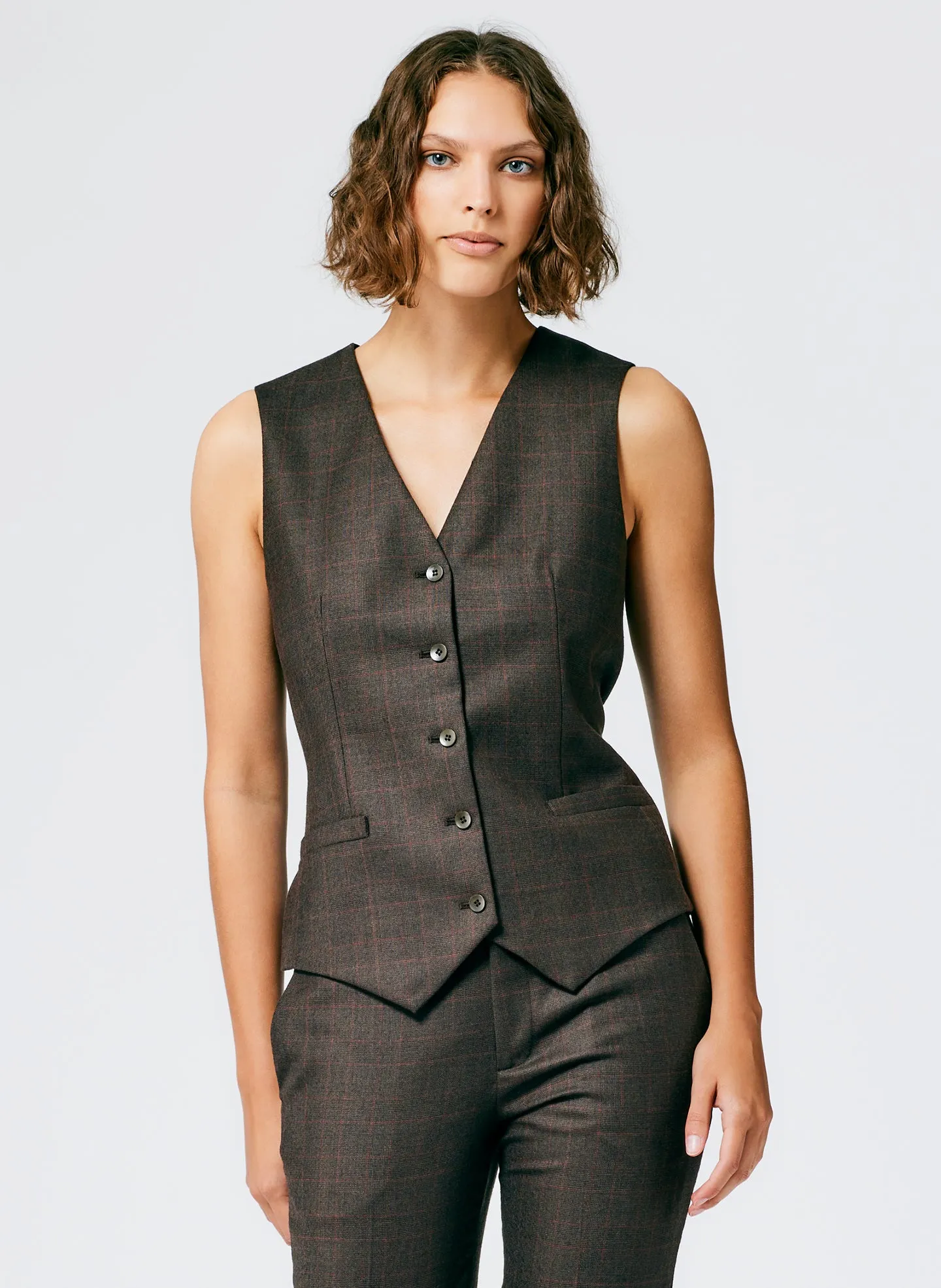 Reed Suiting Wool Vest sold by Tibi