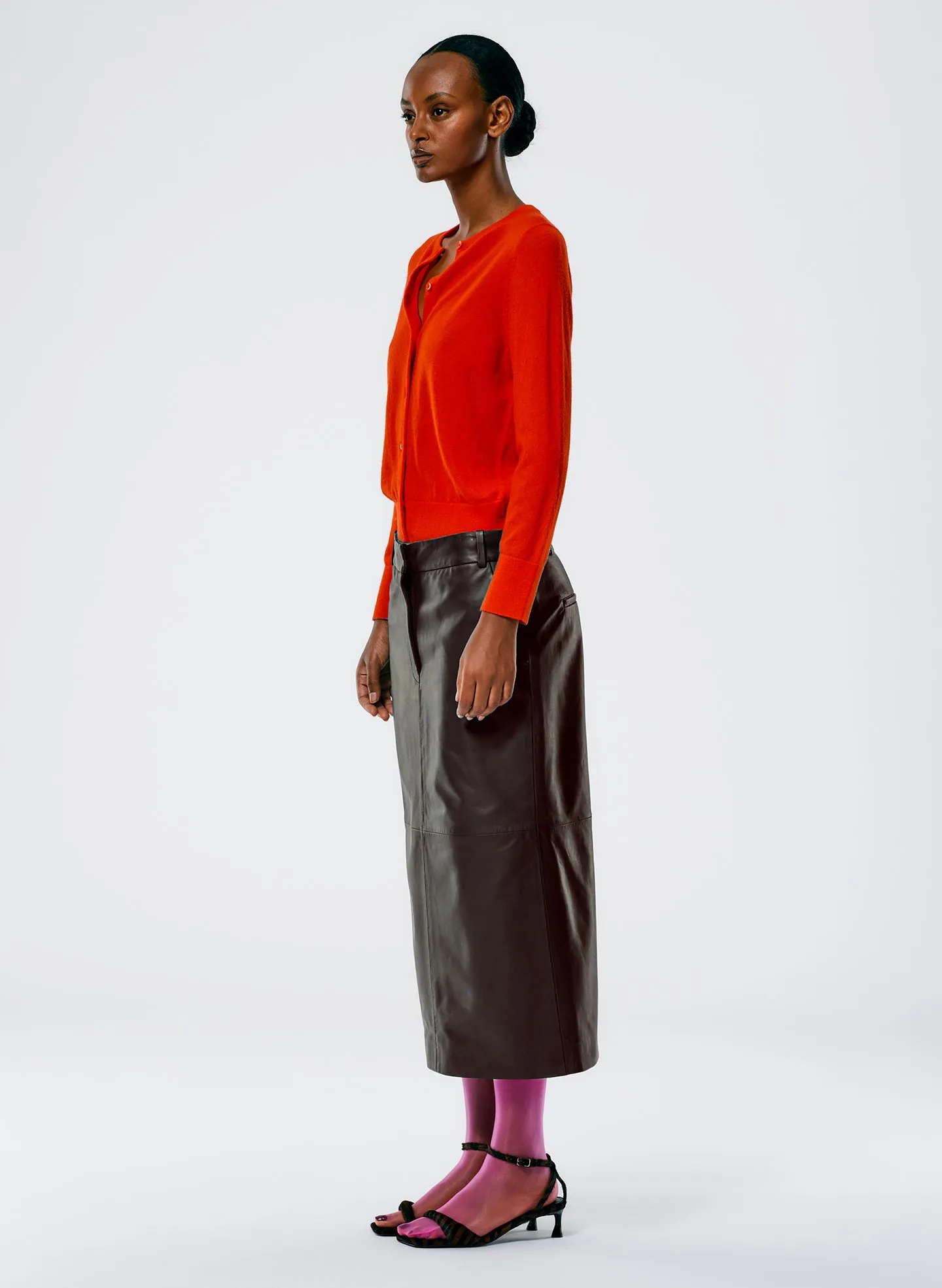Leather Midi Trouser Skirt sold by Tibi product image thumbnail 3