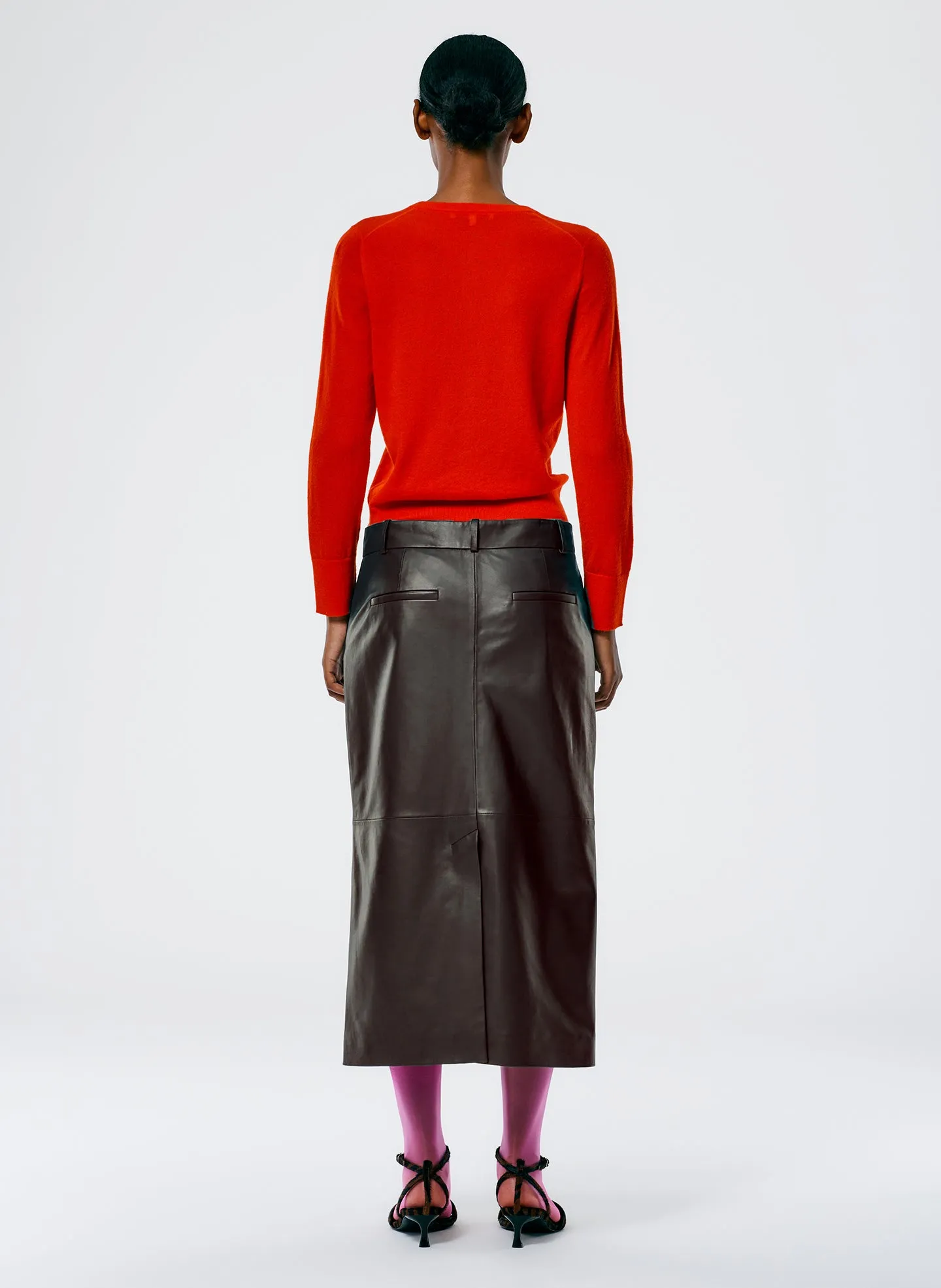 Leather Midi Trouser Skirt sold by Tibi product image thumbnail 4