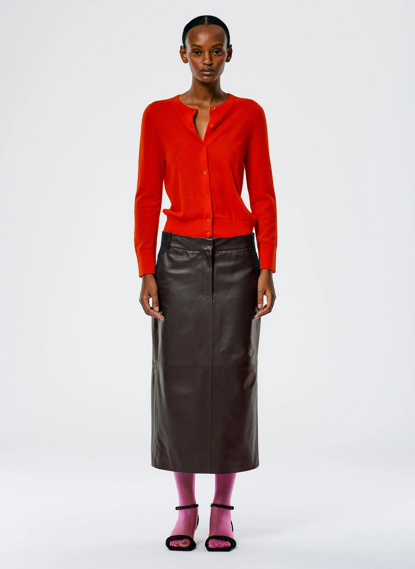 Leather Midi Trouser Skirt sold by Tibi product image thumbnail 2