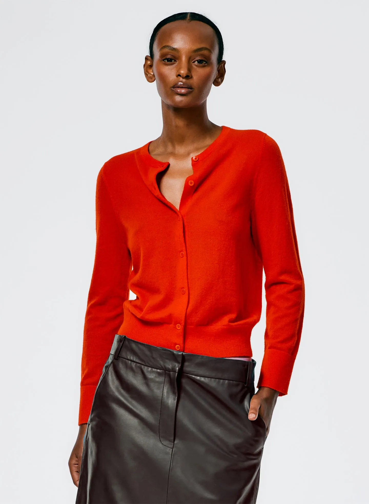 Leather Midi Trouser Skirt sold by Tibi product image thumbnail 5