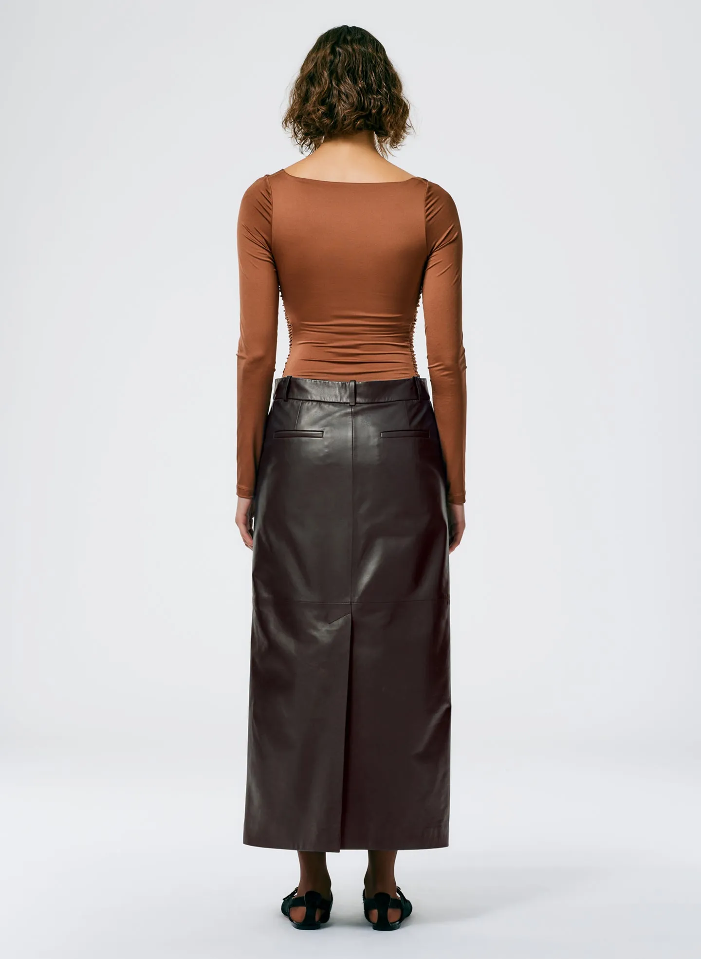 Leather Maxi Trouser Skirt sold by Tibi product image thumbnail 3
