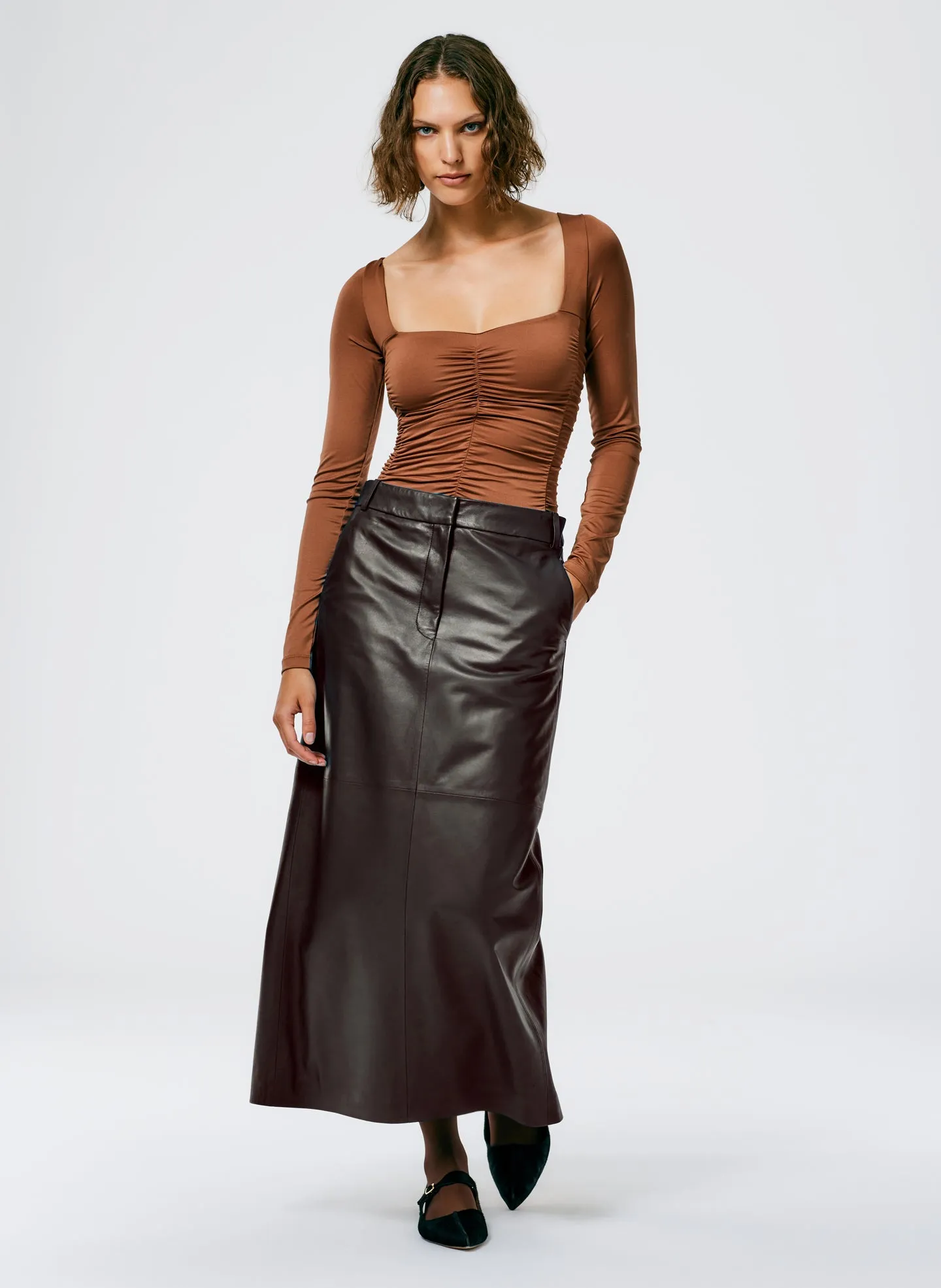 Leather Maxi Trouser Skirt sold by Tibi