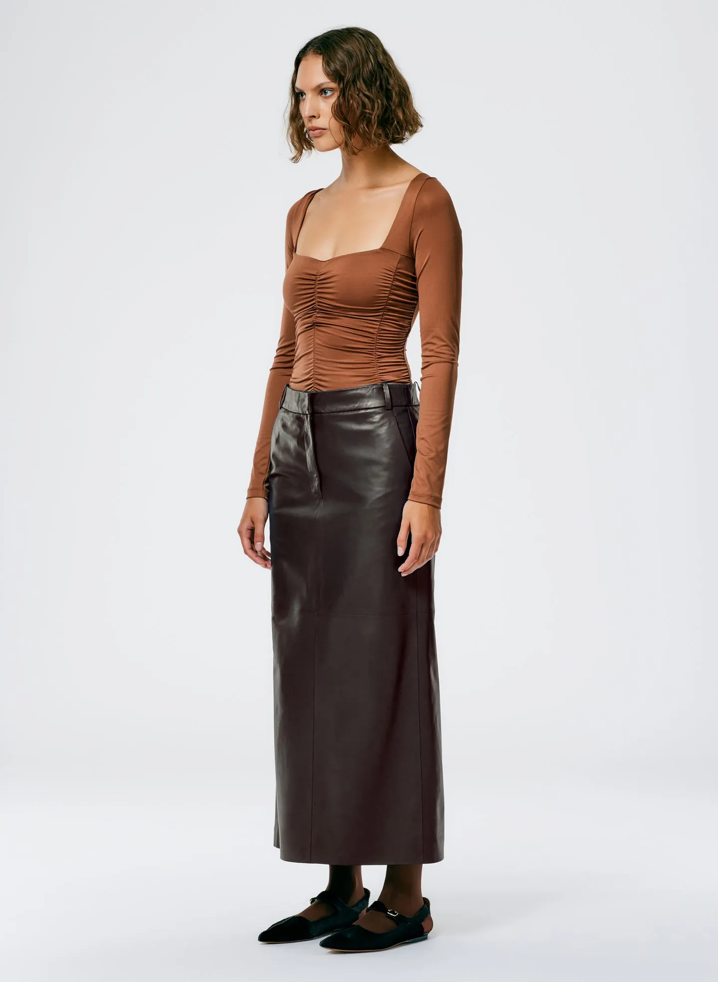 Leather Maxi Trouser Skirt sold by Tibi product image thumbnail 2