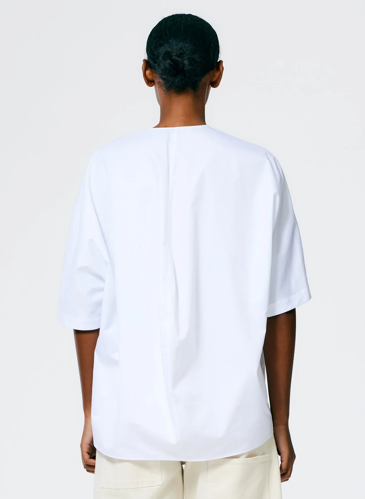 Eco Poplin V-Neck Cocoon Top sold by Tibi product image thumbnail 4