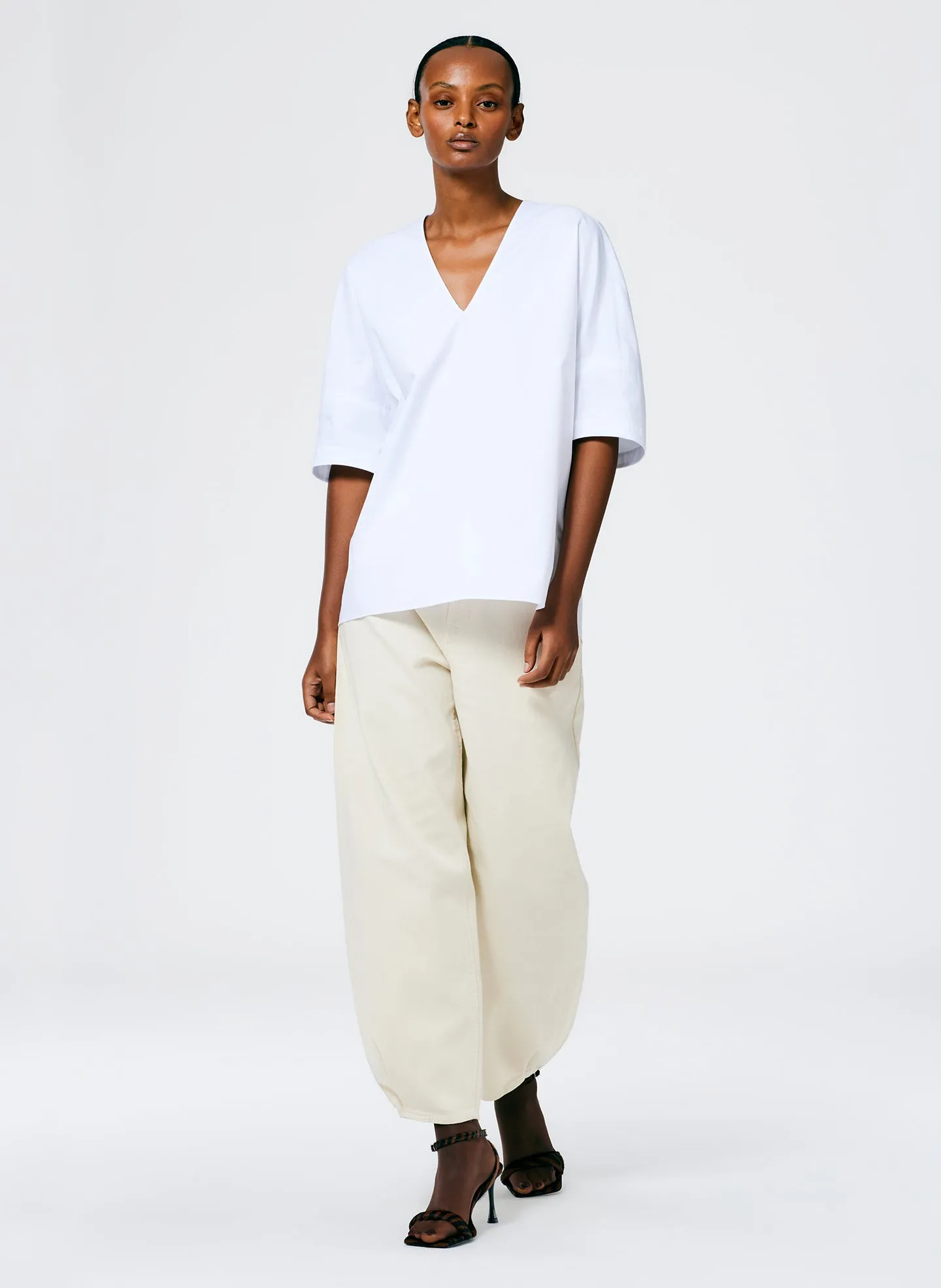 Eco Poplin V-Neck Cocoon Top sold by Tibi product image thumbnail 5