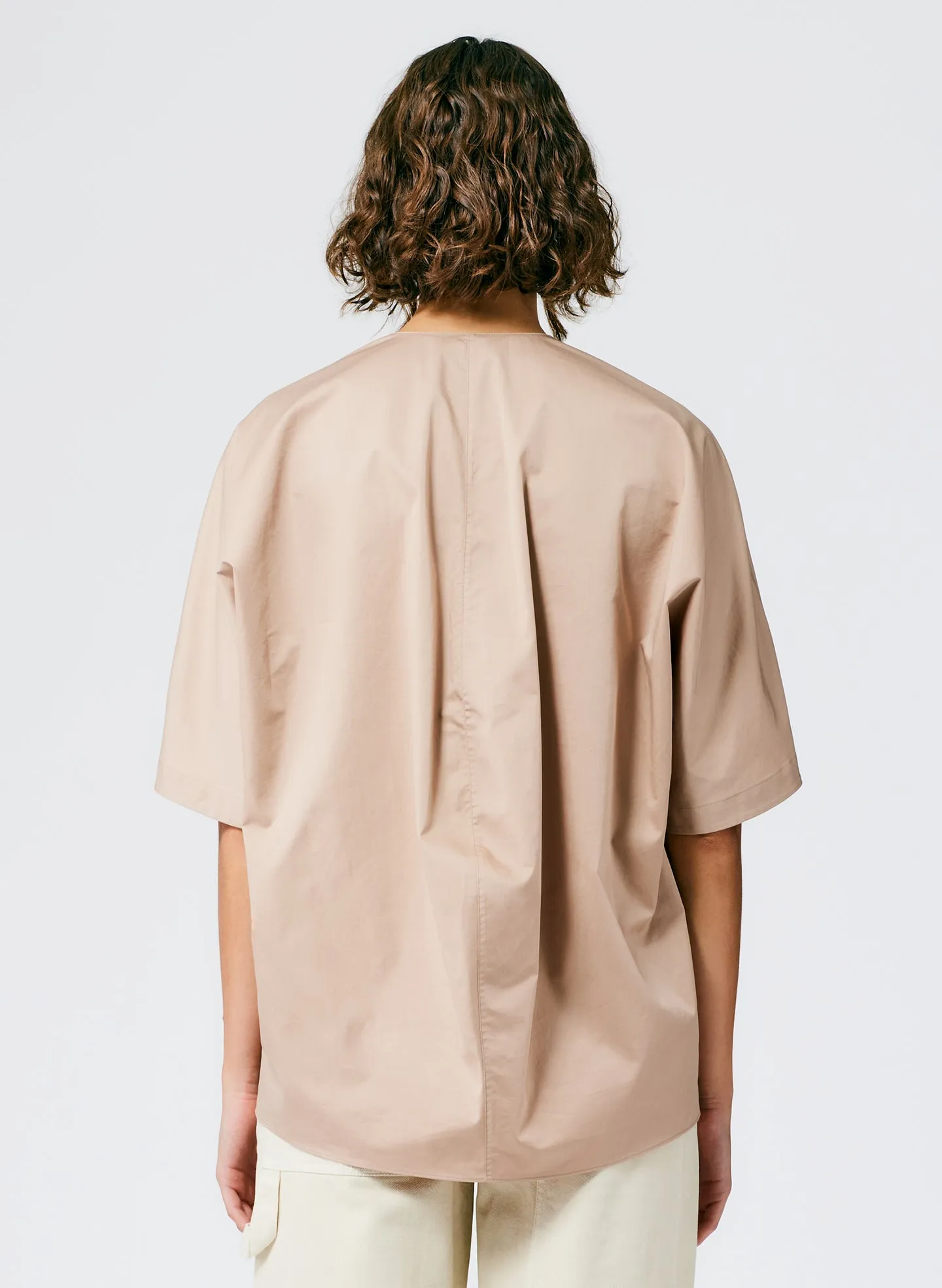 Eco Poplin V-Neck Cocoon Top sold by Tibi product image thumbnail 4