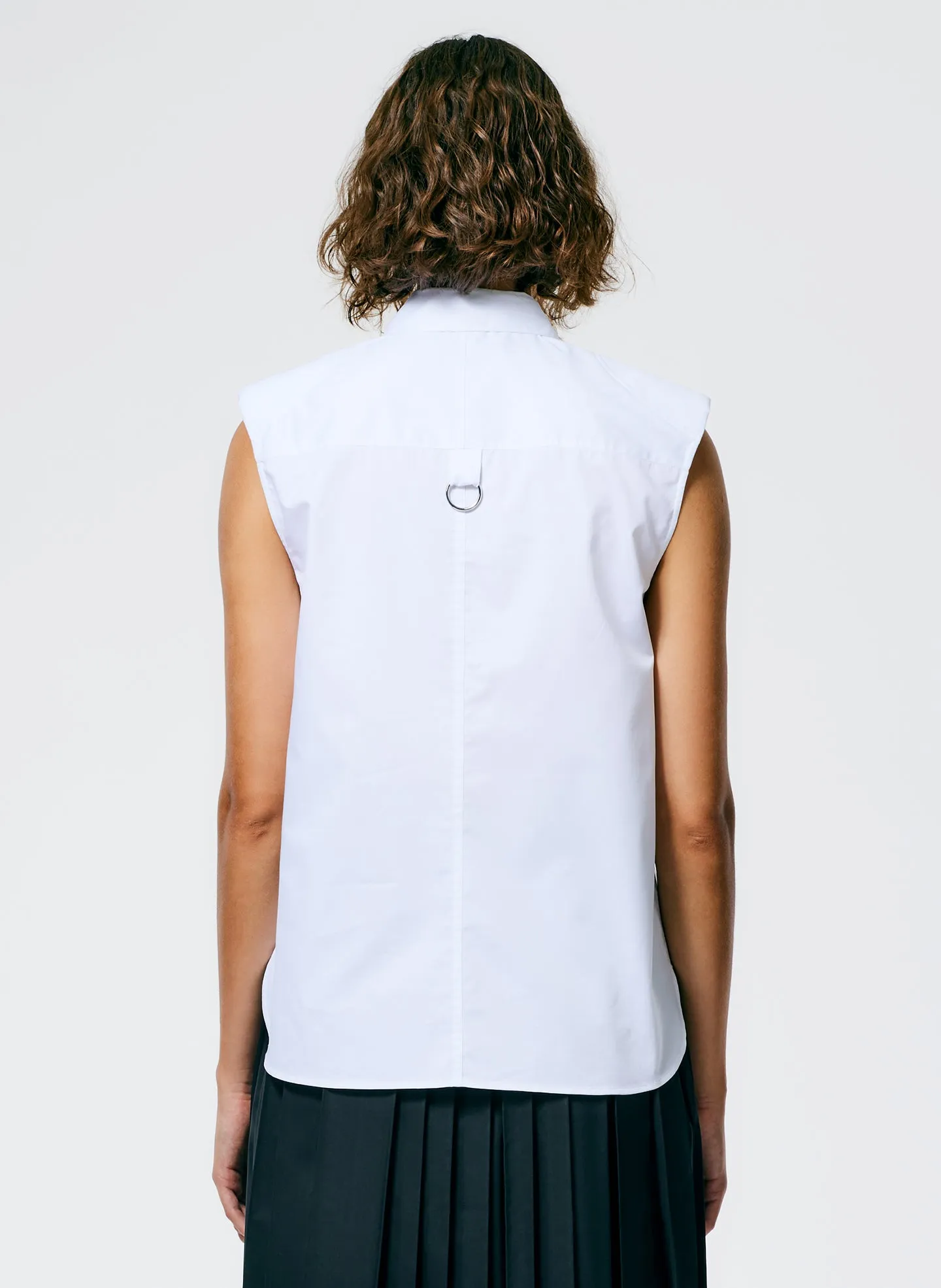 Eco Poplin Sleeveless Shoulderpad Shirt sold by Tibi product image thumbnail 4