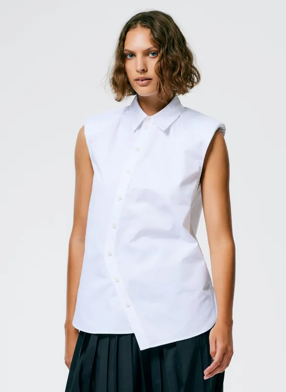 Eco Poplin Sleeveless Shoulderpad Shirt sold by Tibi