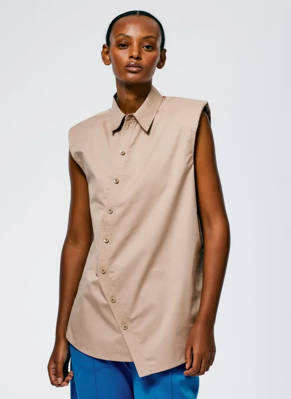 Eco Poplin Sleeveless Shoulderpad Shirt sold by Tibi