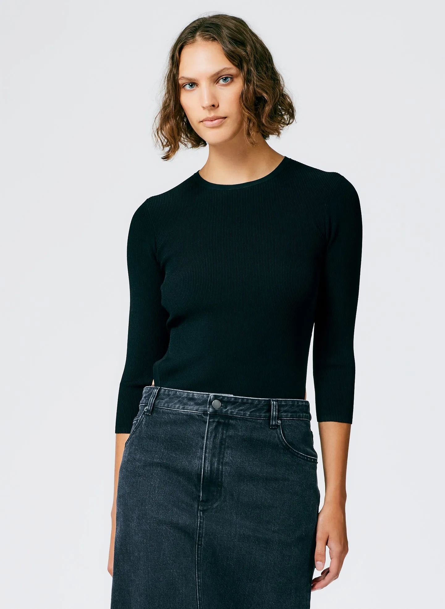 Black Denim Maxi Skirt - Regular sold by Tibi product image thumbnail 4