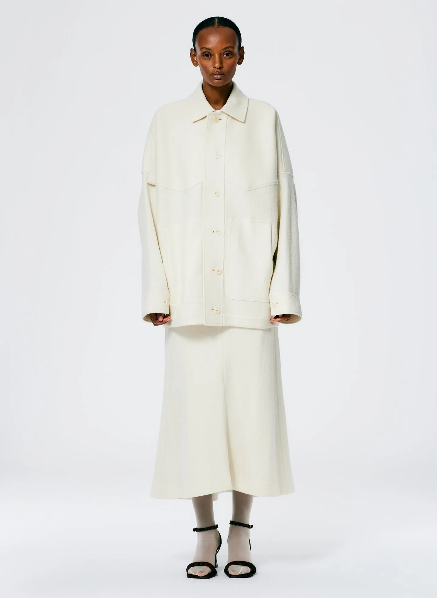 Boiled Wool Oversized Western Shirt Jacket sold by Tibi product image thumbnail 2