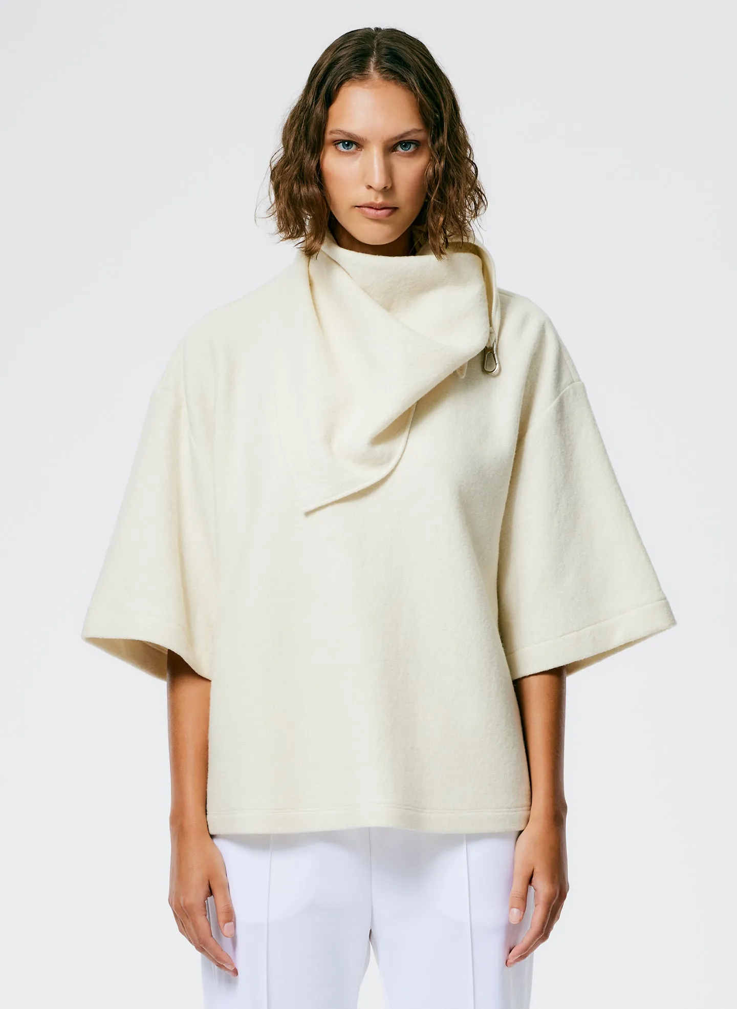 Boiled Wool Sculpted Funnel Neck Top sold by Tibi product image thumbnail 2