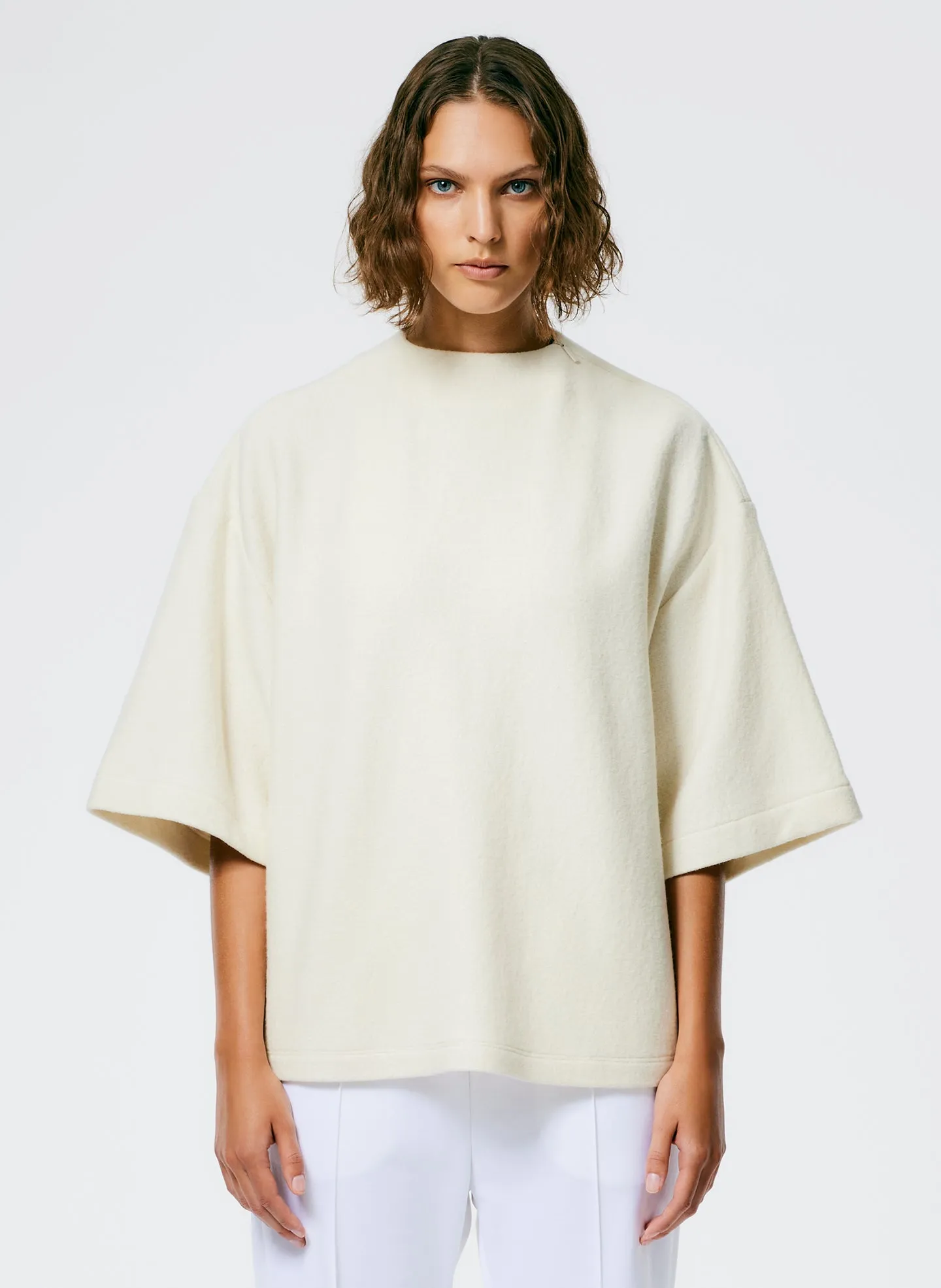 Boiled Wool Sculpted Funnel Neck Top sold by Tibi product image thumbnail 3