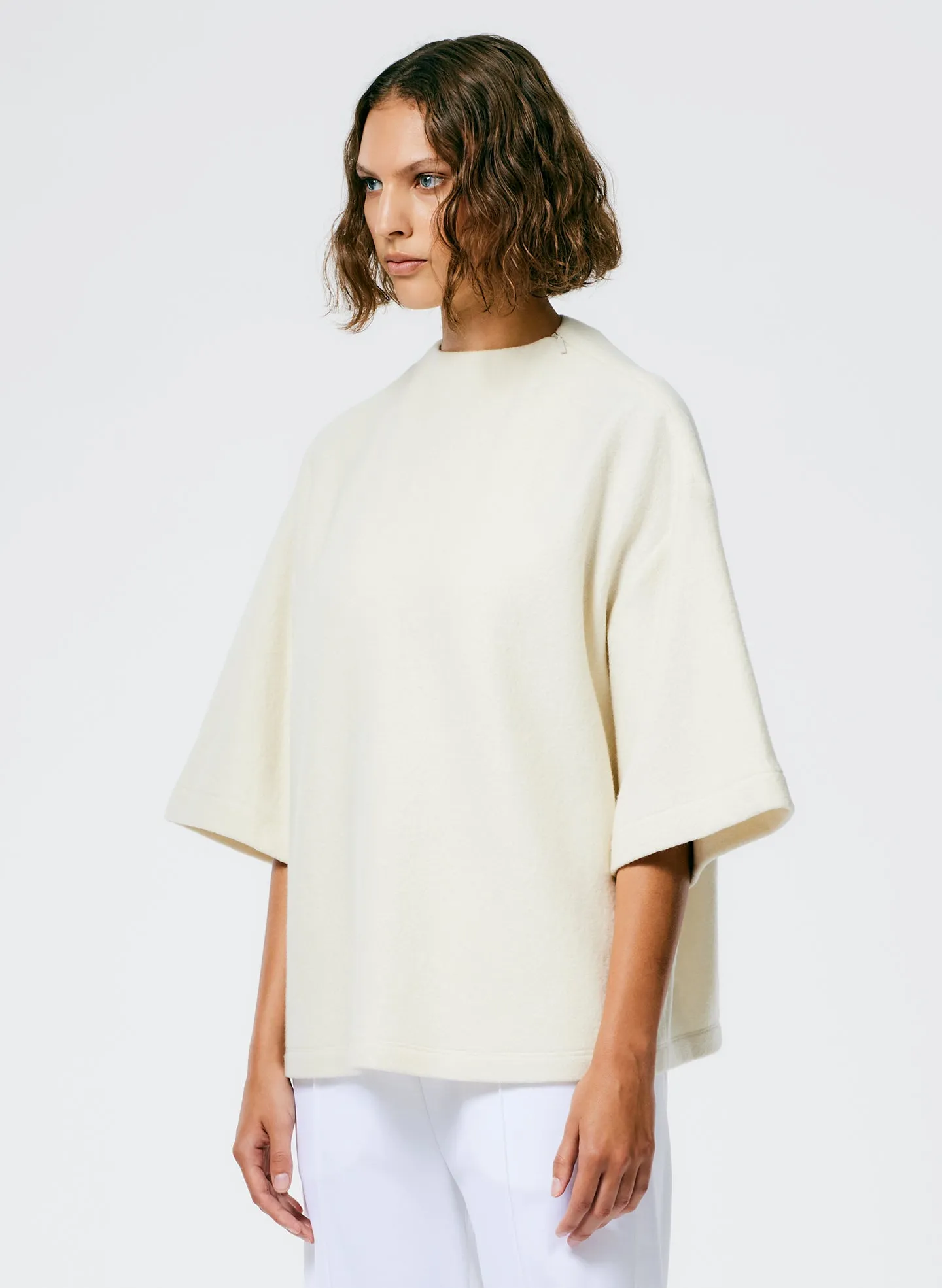 Boiled Wool Sculpted Funnel Neck Top sold by Tibi product image thumbnail 4