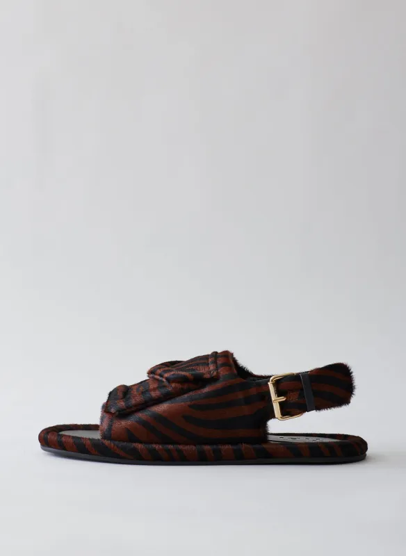 Pony Hair Zebra Print Slingback Beryen Sandal made by Tibi