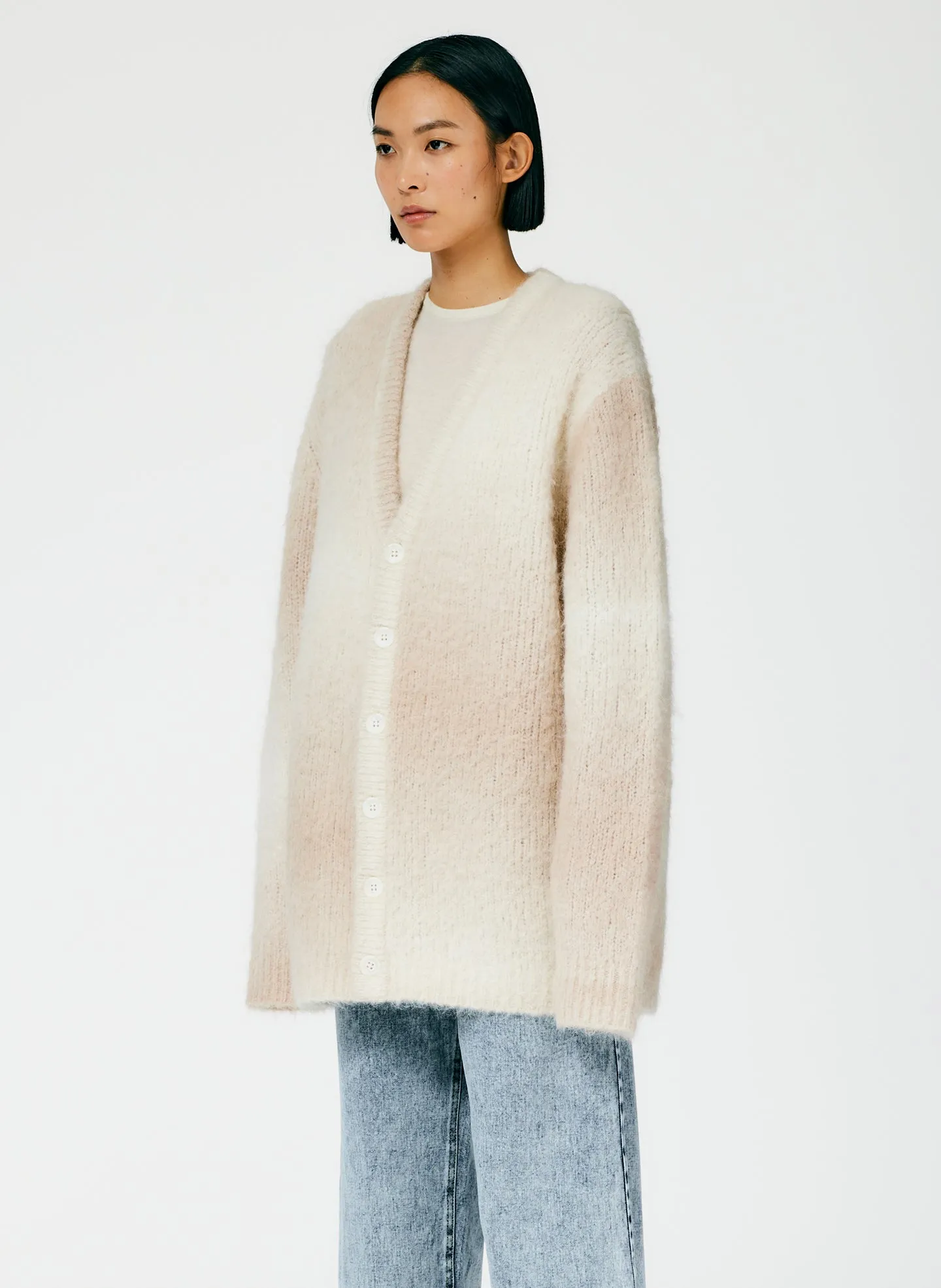 Ombre Superfine Alpaca Grandpa Cardigan sold by Tibi product image thumbnail 4