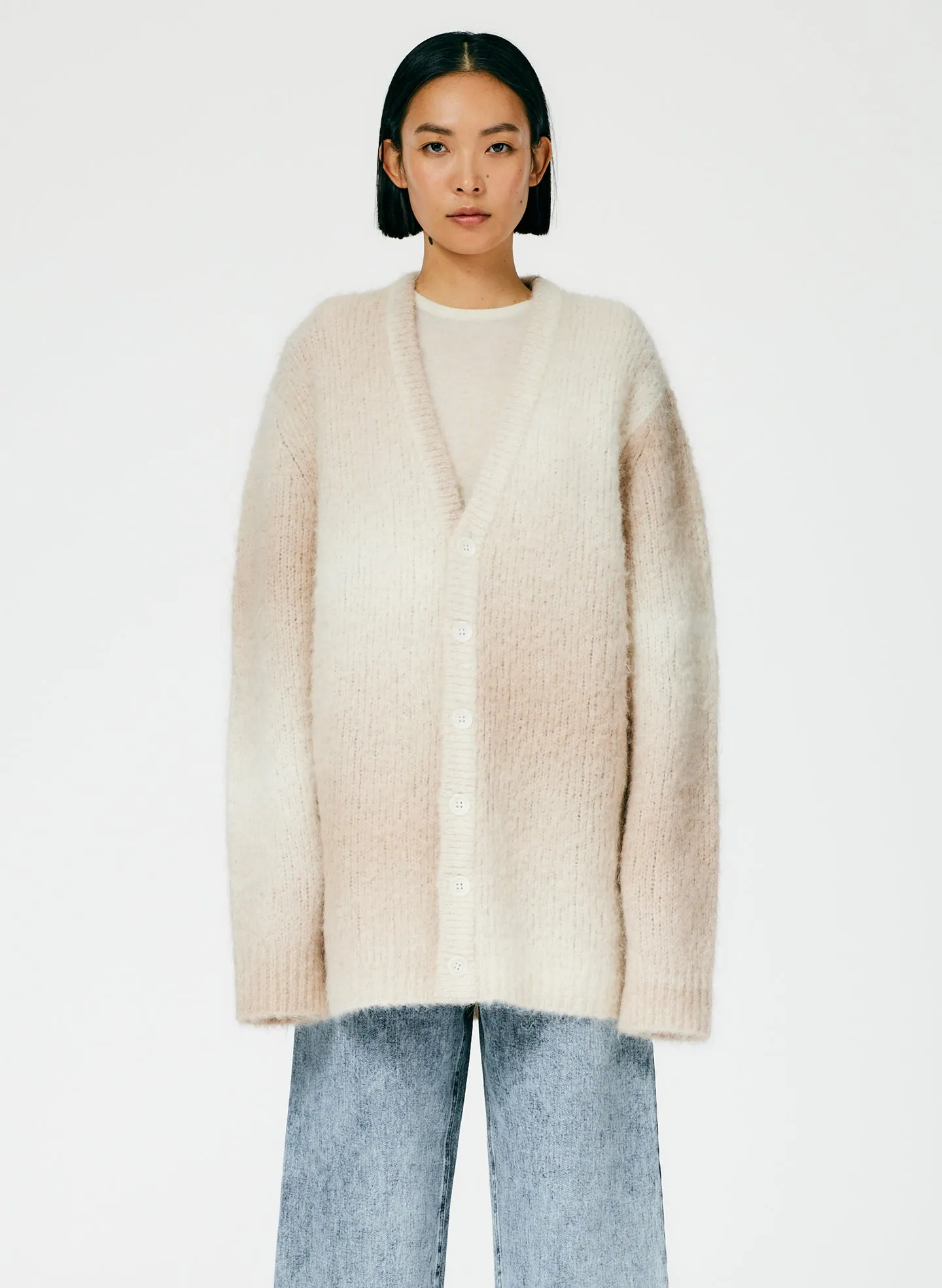 Ombre Superfine Alpaca Grandpa Cardigan sold by Tibi product image thumbnail 3