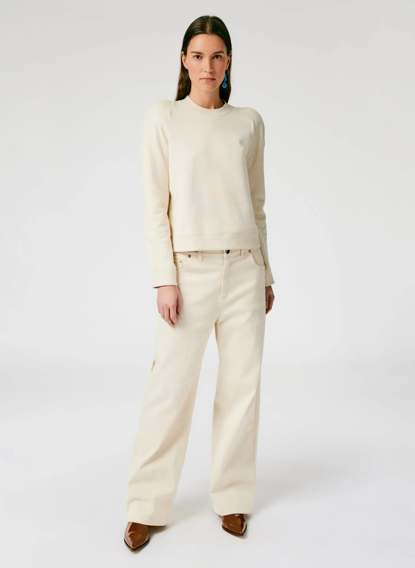 Sculpted Shoulder Sweatshirt sold by Tibi product image thumbnail 5