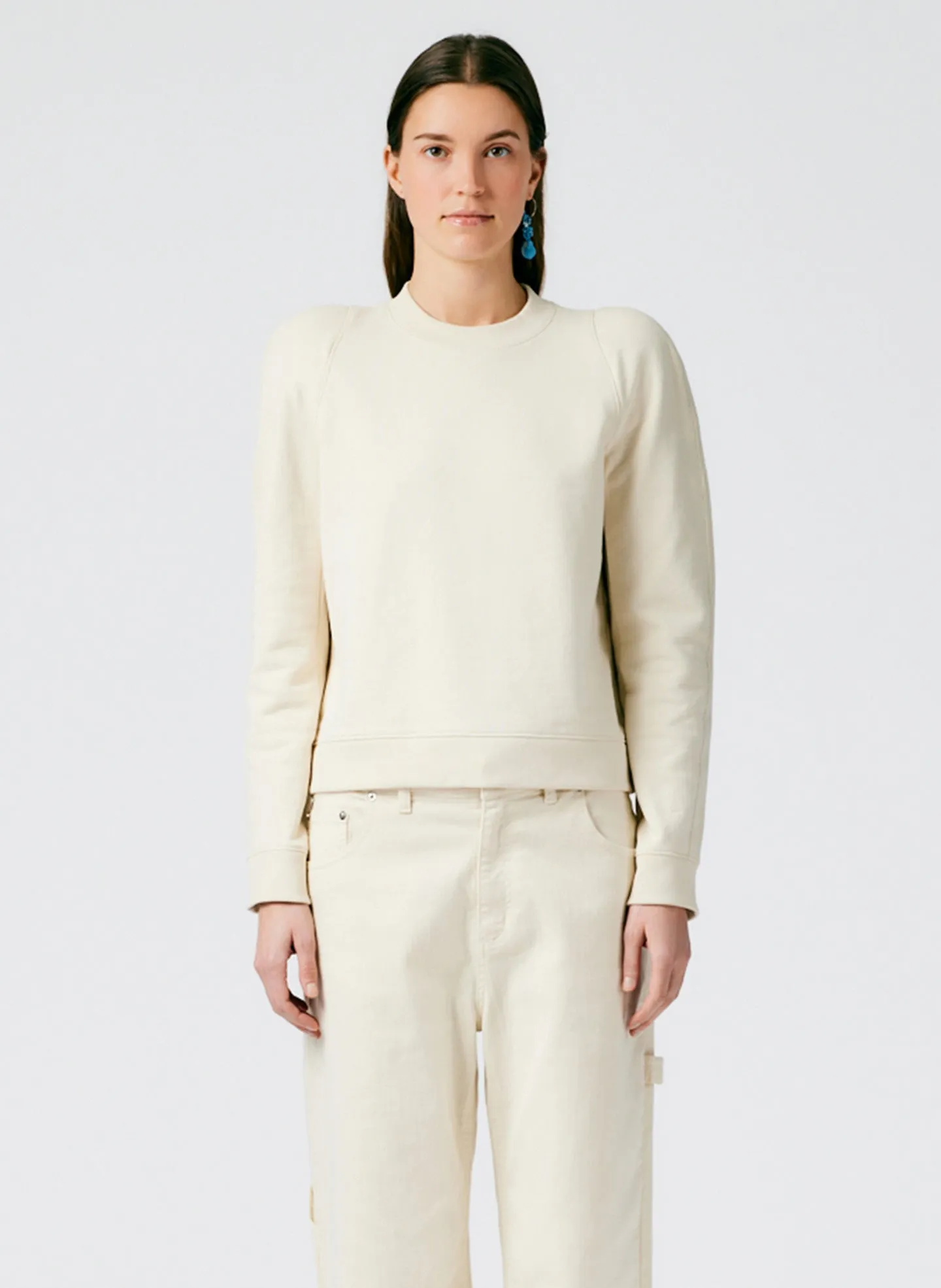 Sculpted Shoulder Sweatshirt sold by Tibi product image thumbnail 2