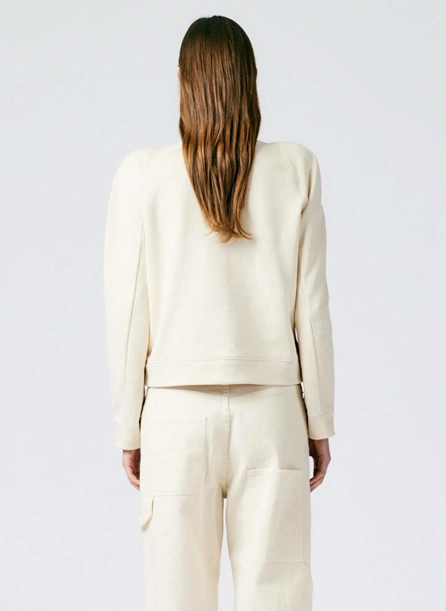 Sculpted Shoulder Sweatshirt sold by Tibi product image thumbnail 4