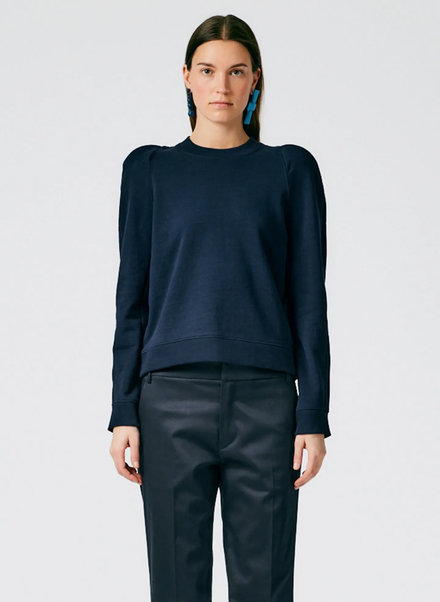 Sculpted Shoulder Sweatshirt sold by Tibi product image thumbnail 2