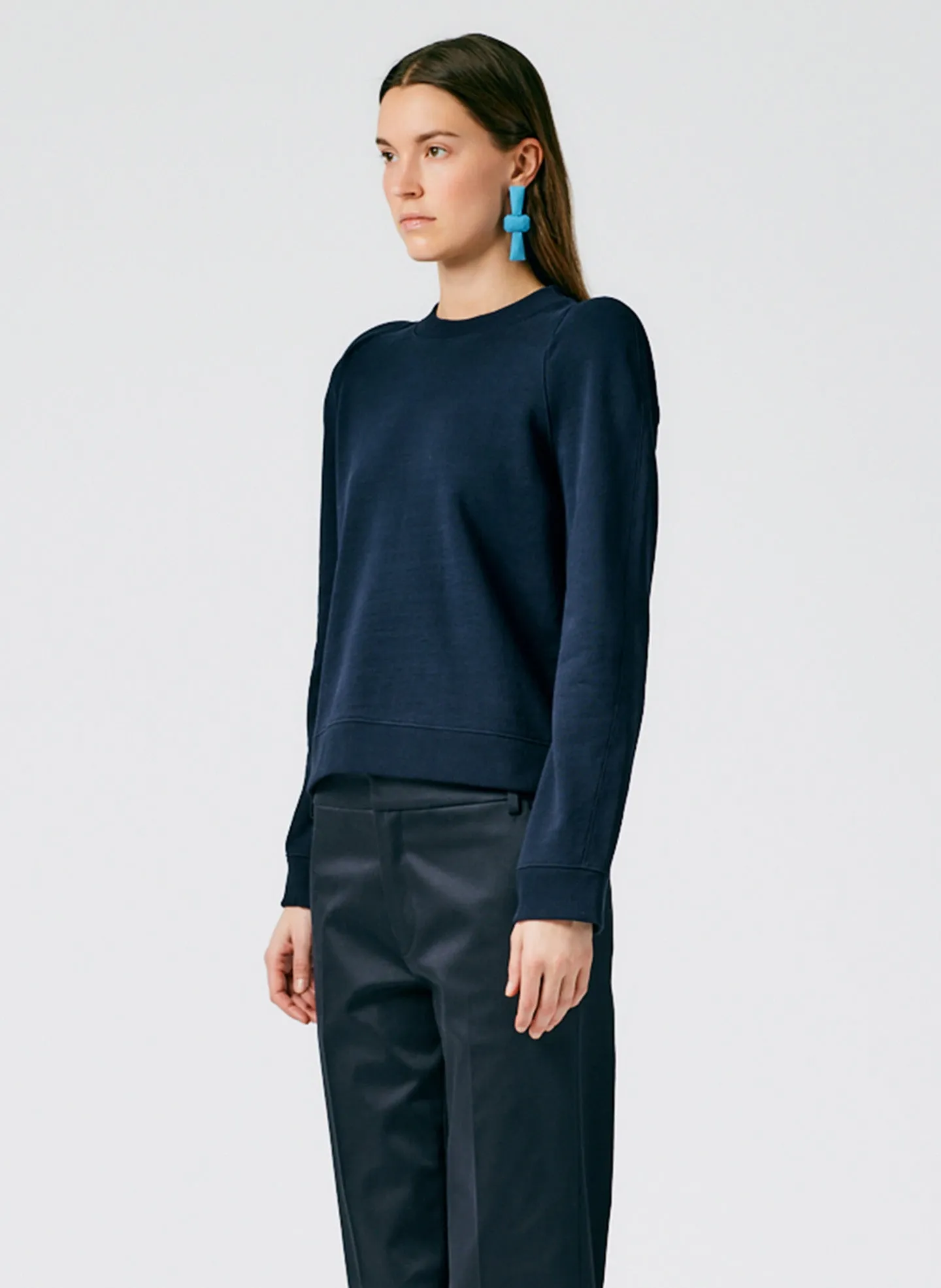 Sculpted Shoulder Sweatshirt sold by Tibi product image thumbnail 3