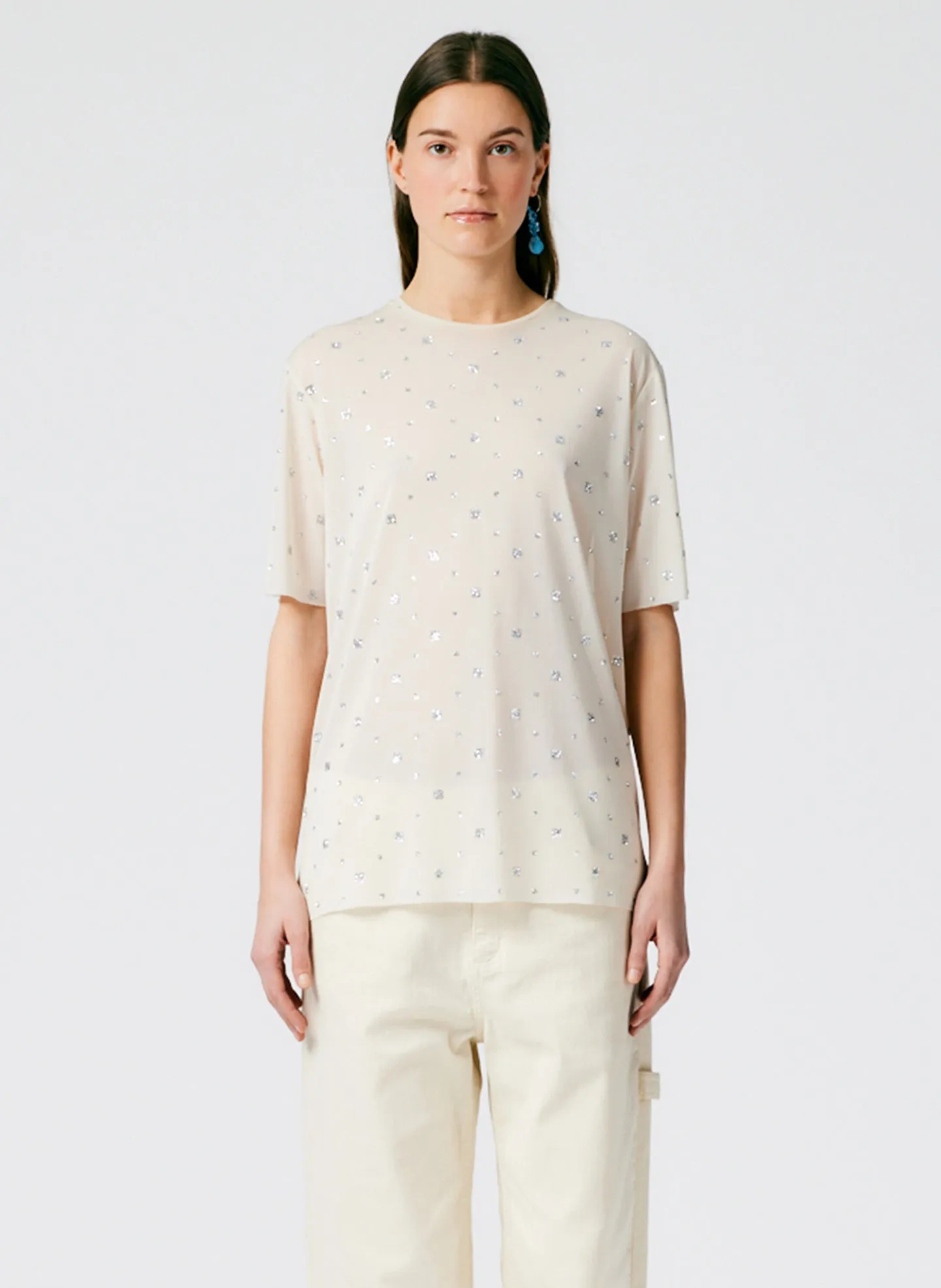 Sheer Metallic Speckle Easy T-Shirt sold by Tibi product image thumbnail 2