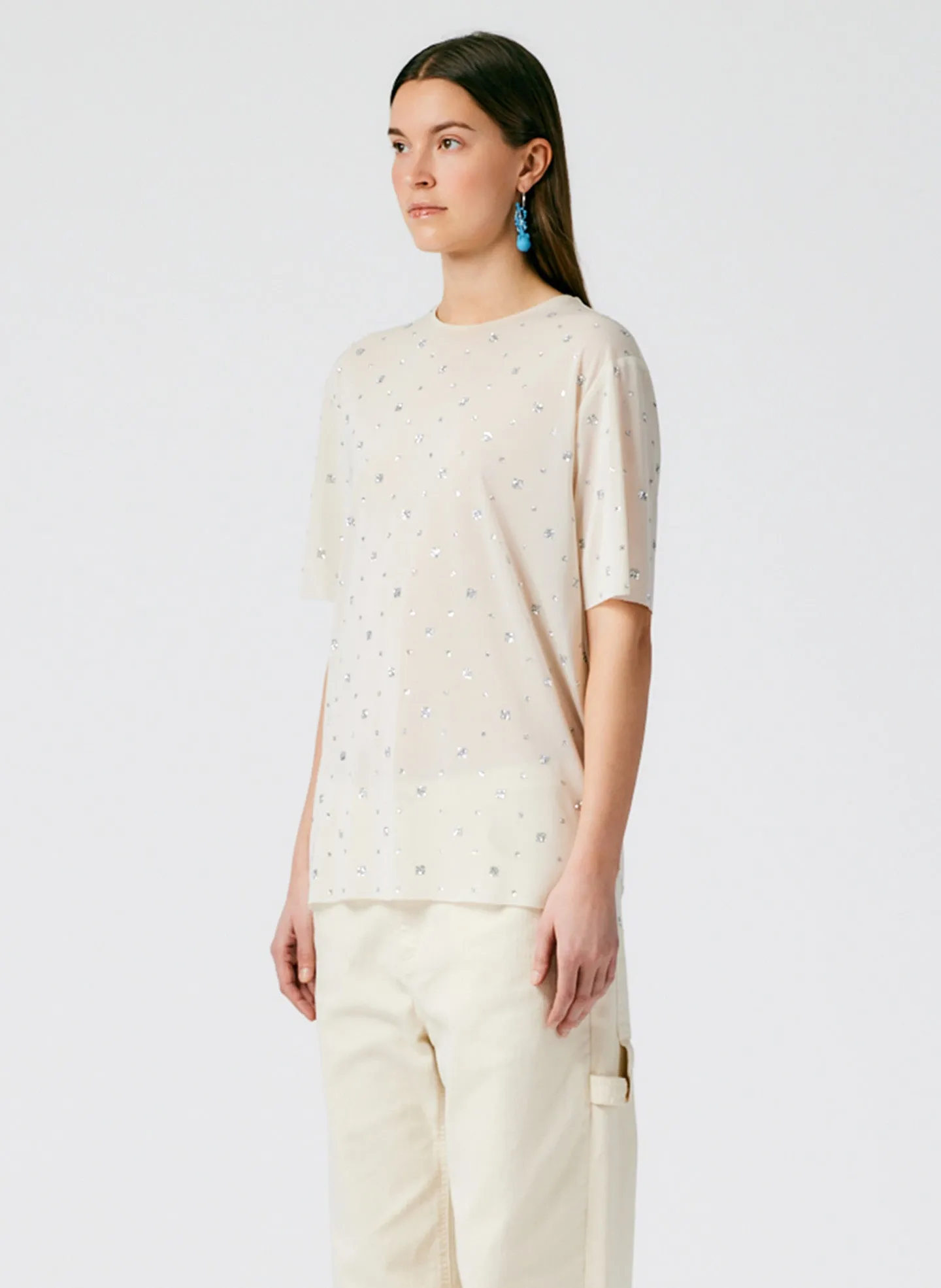Sheer Metallic Speckle Easy T-Shirt sold by Tibi product image thumbnail 3