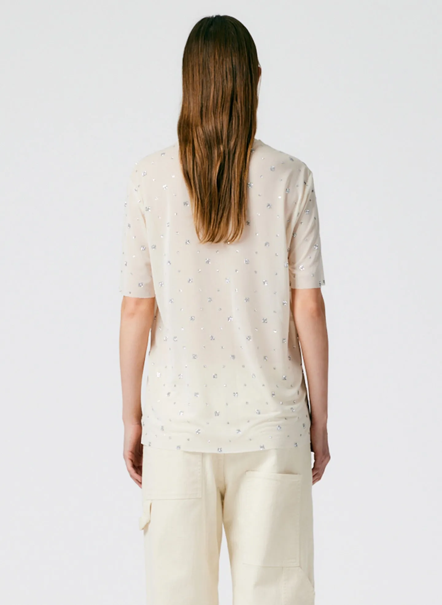 Sheer Metallic Speckle Easy T-Shirt sold by Tibi product image thumbnail 4